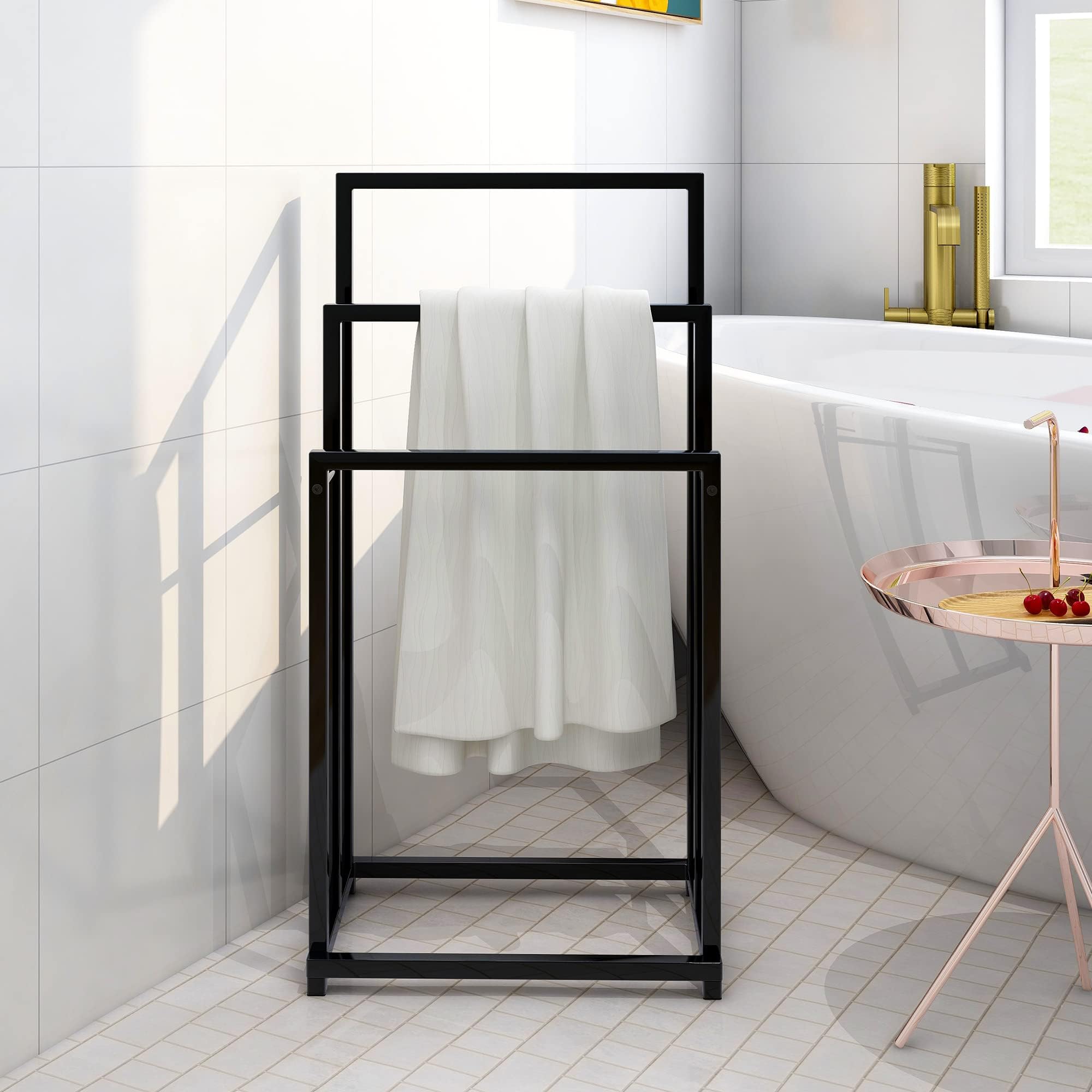 Towel Rack， Towel Bar， Hand Towel Holder，Modern Metal Freestanding 3