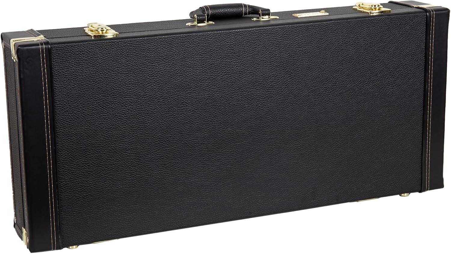 Crossrock Rectangular Wooden Case fits A-style Mandolins, with Accessory Compartment, Stainless Steel Latches, Metal Feet-Black (CRW620MABK-R)