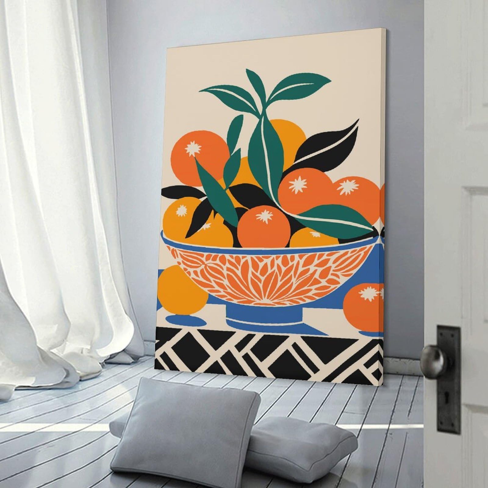 Junmoney Sicilian Fruit Canvas Wall Picture 20x30inch(50x75cm), for Study, Office Or Focused Interiors, Home Office Artwork with Decorative Appeal