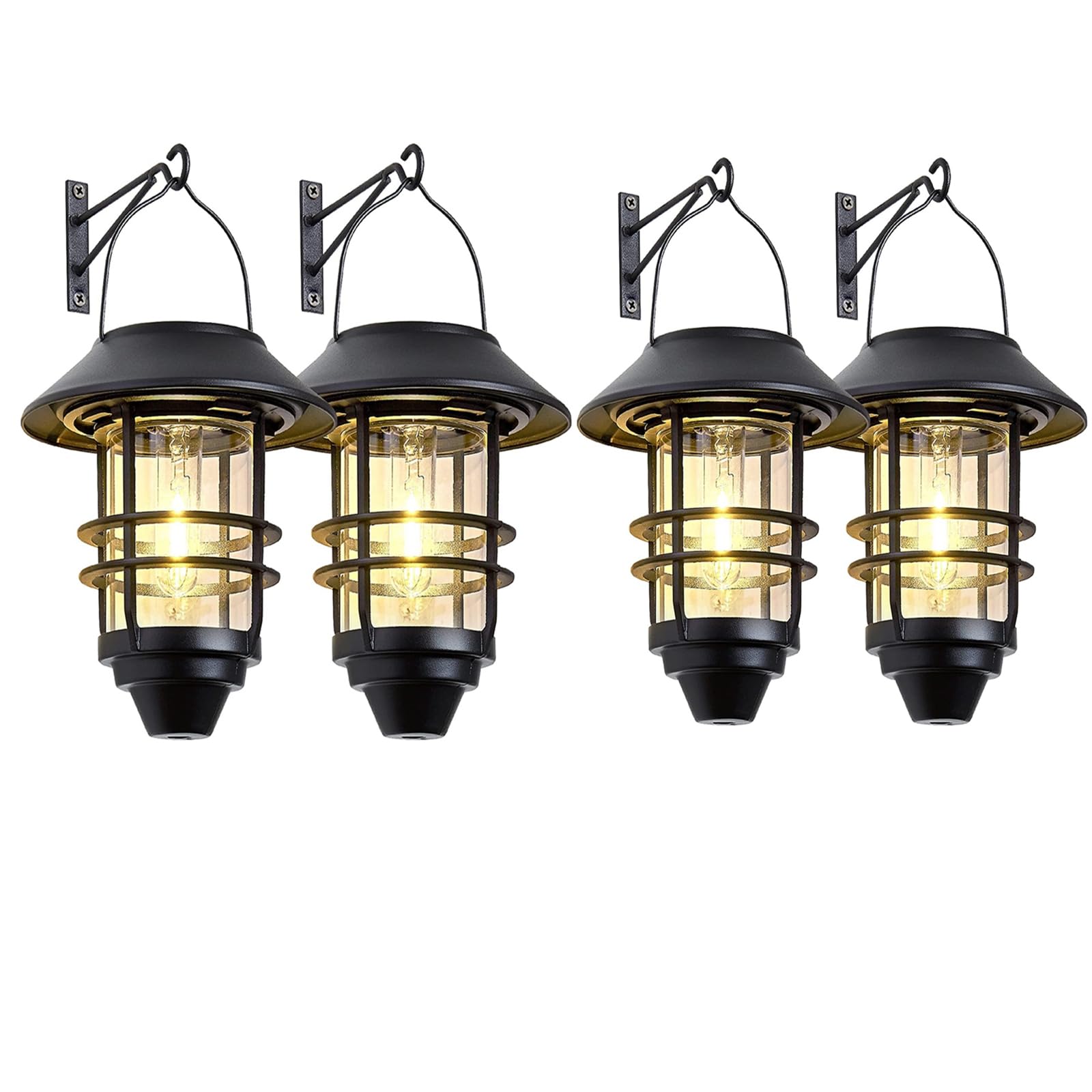 Outdoor Wall Lights,Hanging Solar Lantern Outdoor Solar Light Waterproof Solar Lantern Light Solar Garden Light Solar Wall Lantern for Yard,4PCS