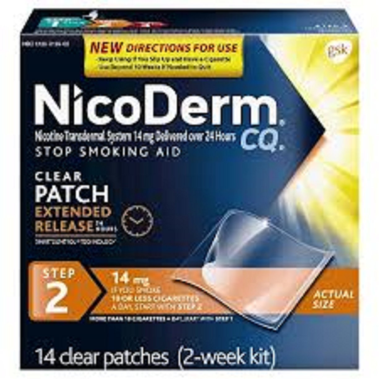Nicoderm Cq Step 2 Clear Patches 14 mg - 1 x 14 Units