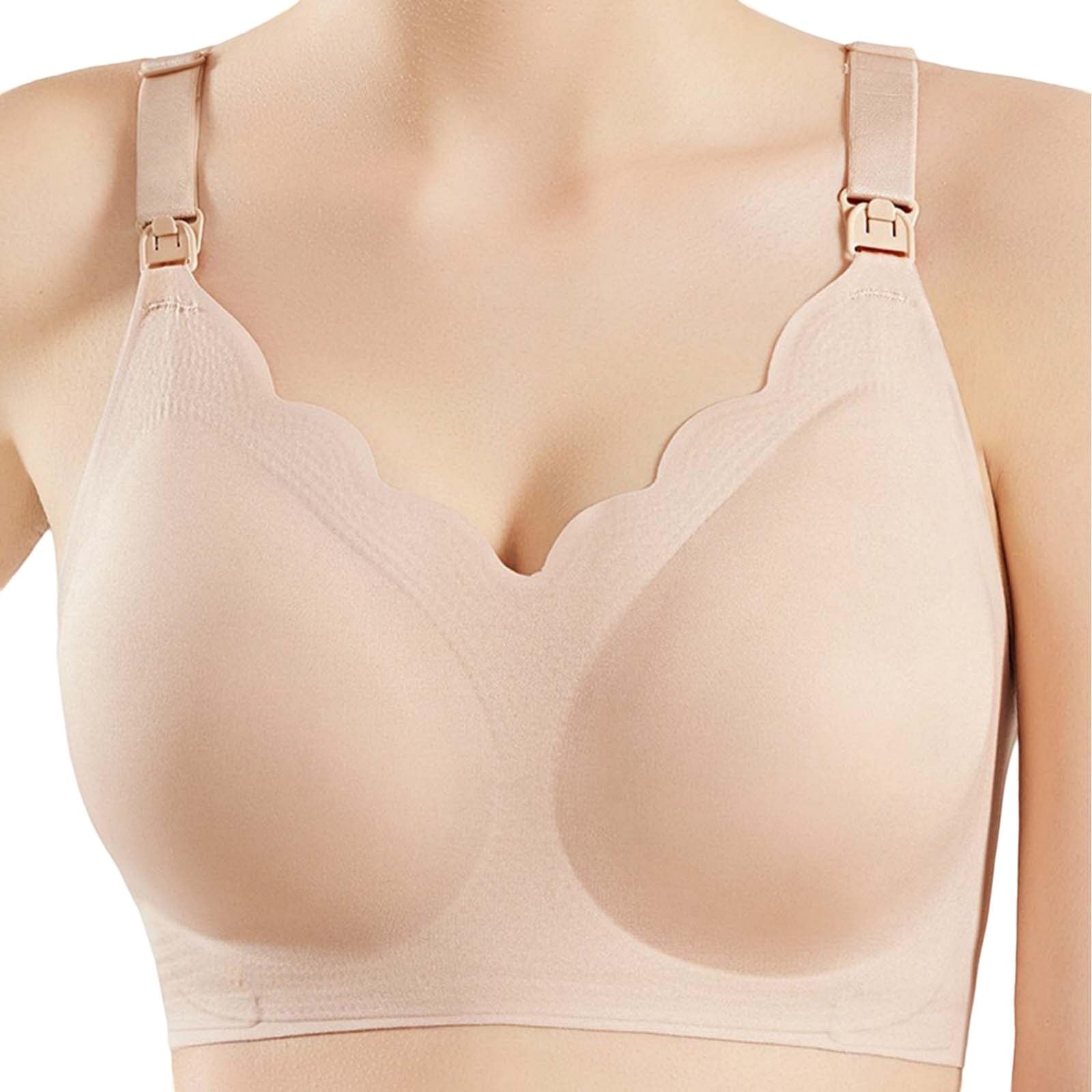 Reggiseno da Allattamento Reggiseno da Allattamento Ondulato for Donna Supporto Premaman Senza Cuciture Bralette for Sonno in Gravidanza Senza Fili, Rosa Chiaro, L