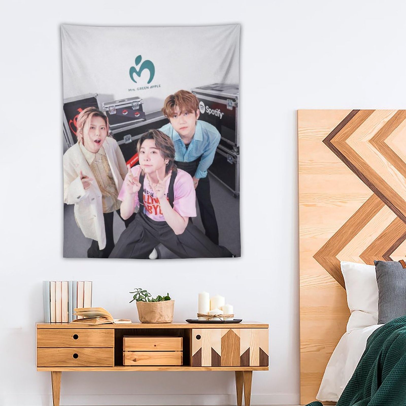 Amazon.co.jp: ミセス・グリーン・アップル タペストリー 壁掛け 壁 窓