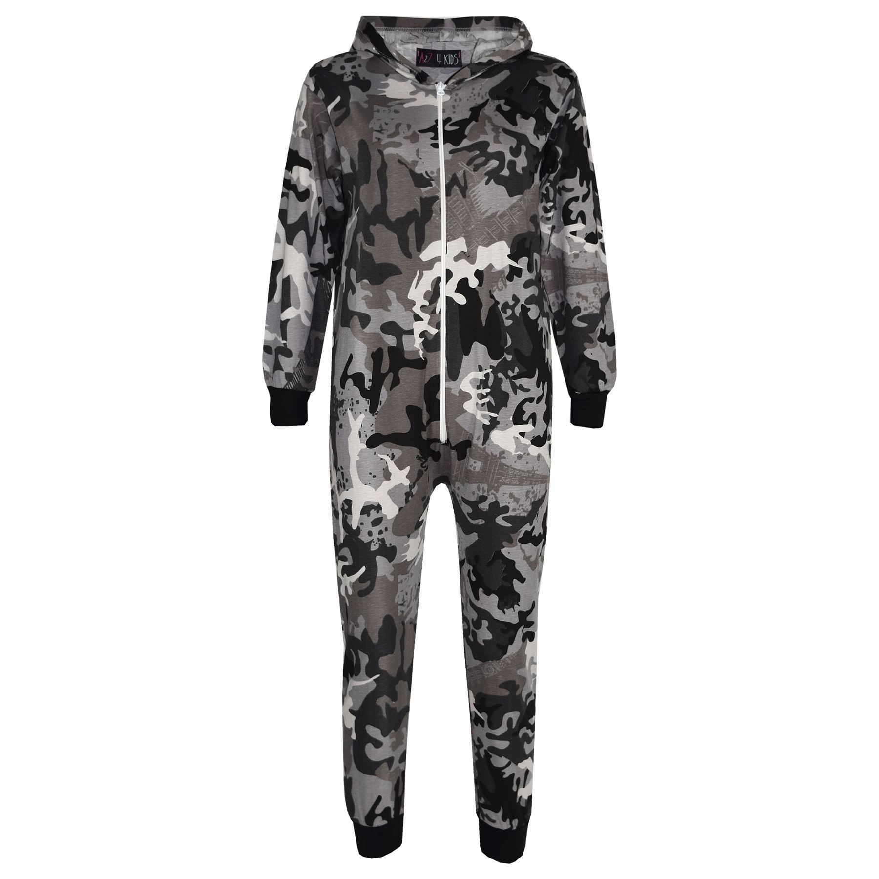 A2z 4 Kids Girls Charcoal Boys Camouflage Onesie Jumpsuit Unisex - A2z Camo Onesie 13