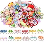 WillingTee 120pcs (60 pairs) Mix Colors Girl\'s Elastic Hair Ties Soft Rubber Bands Hair Bands Holders Pigtails Hair Accessories for Girls Infants Toddlers Kids Teens and Children