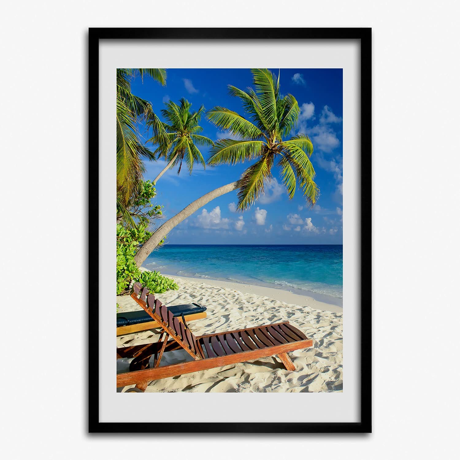 Peinture moderne grand cadre photo 50x70 cm et affiche déco plage tropicale