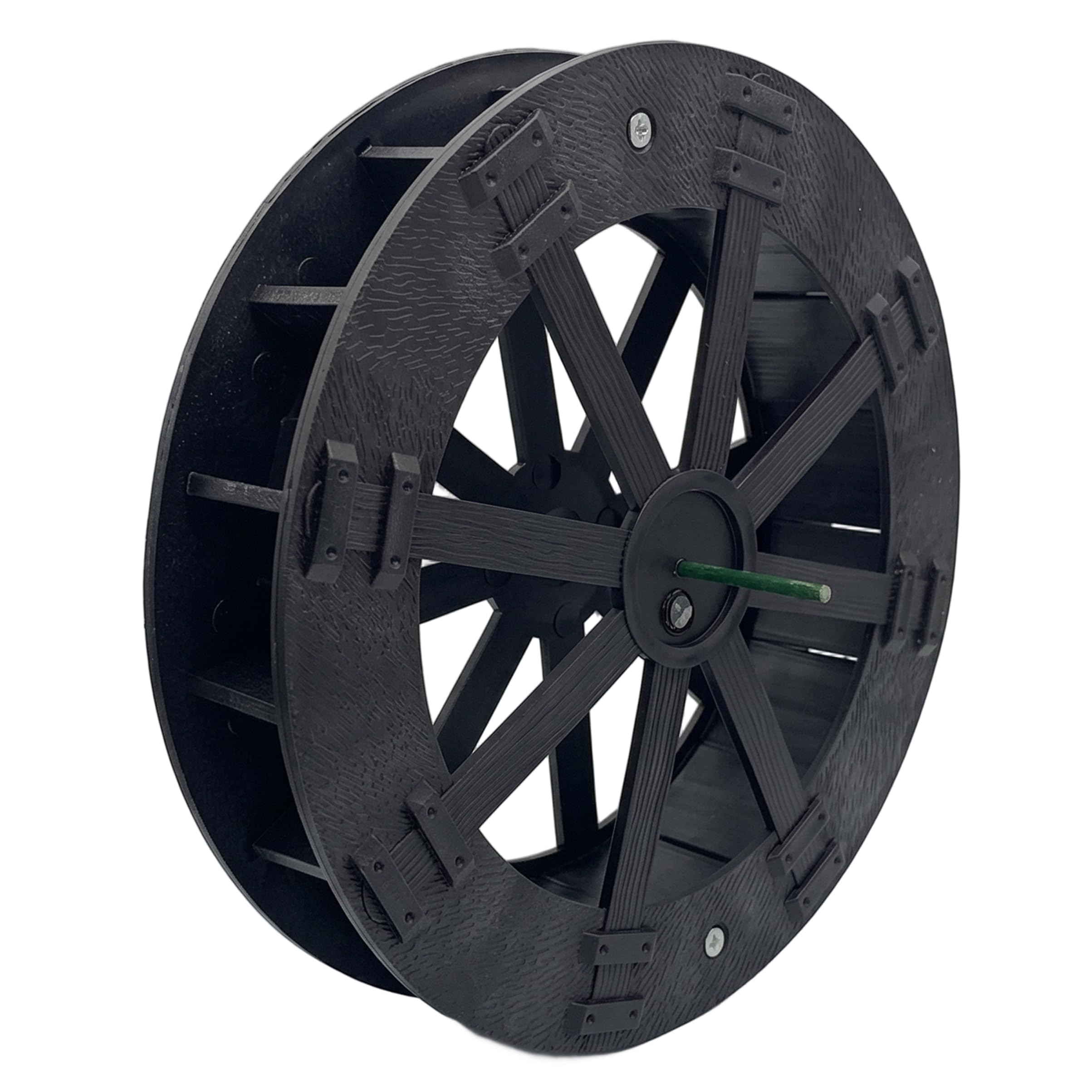 PithCogent Fountain Water Wheel|Water Wheel Fountain, Waterwheel For Pond - Rotating Brown Plastic Ornament For Fish Tank, Rockery & Garden Decor, 8.66inch/22cm