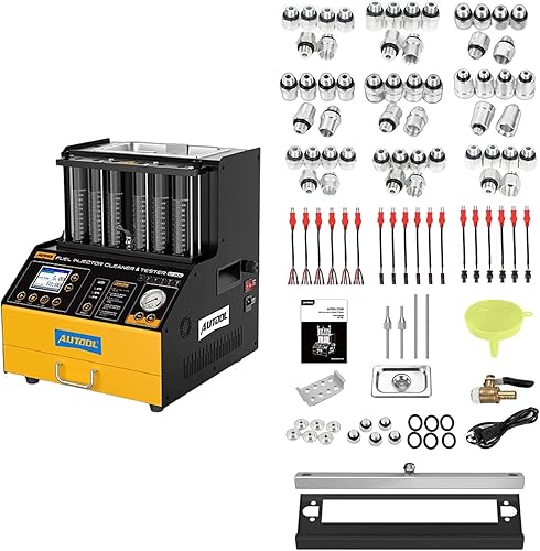 Vista 3 de AUTOOL Limpiador y probador de inyector de combustible de onda ultrasónica, herramientas de limpieza de sistemas de inyección de combustible