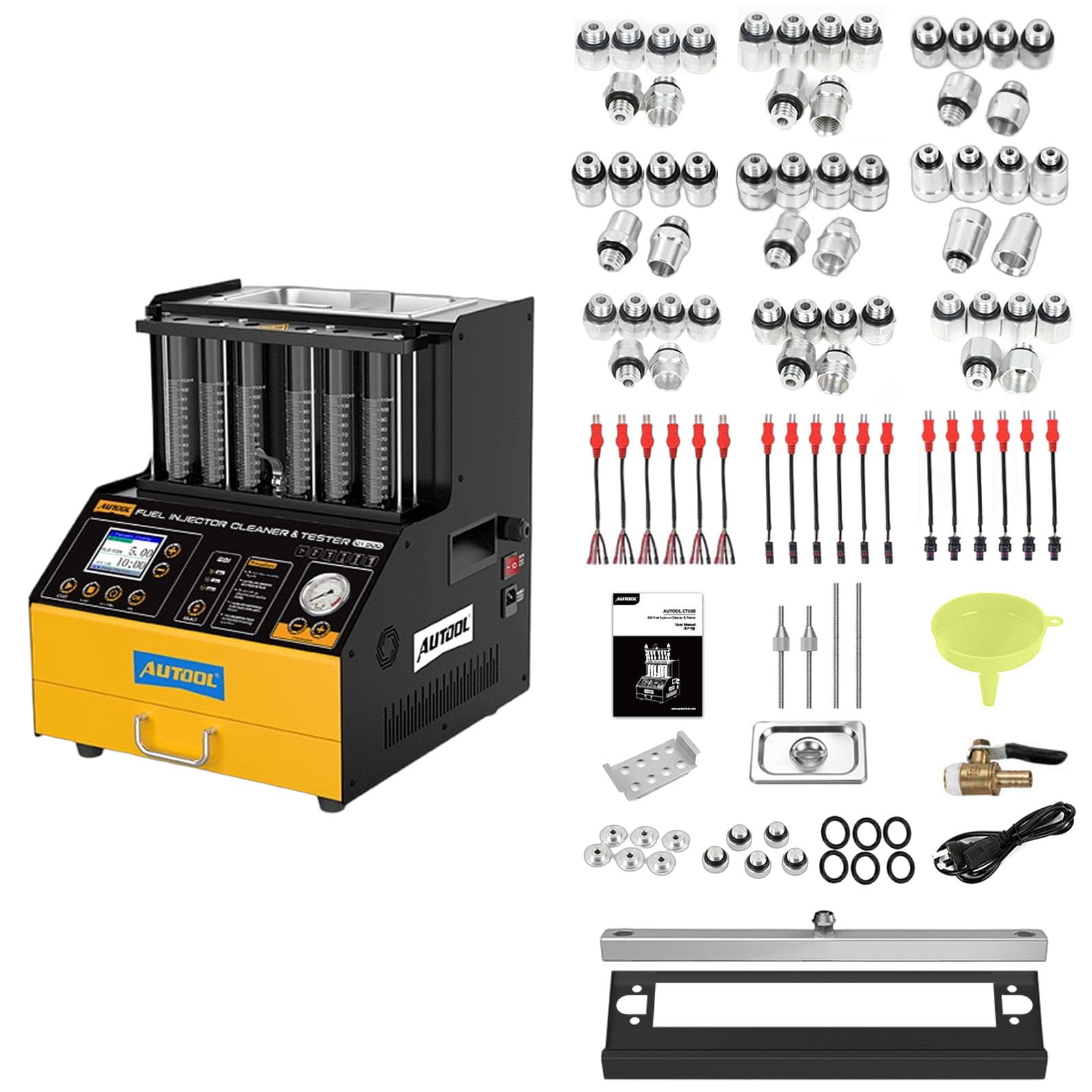 AUTOOL Automotive 6-Cylinder 110V GDI Fuel Injector Cleaning Machine,EFI Fuel Injector Cleaner Kit Tool,FSI Fuel Injector Tester Cleaner for All Petrol and Car Motorcycle