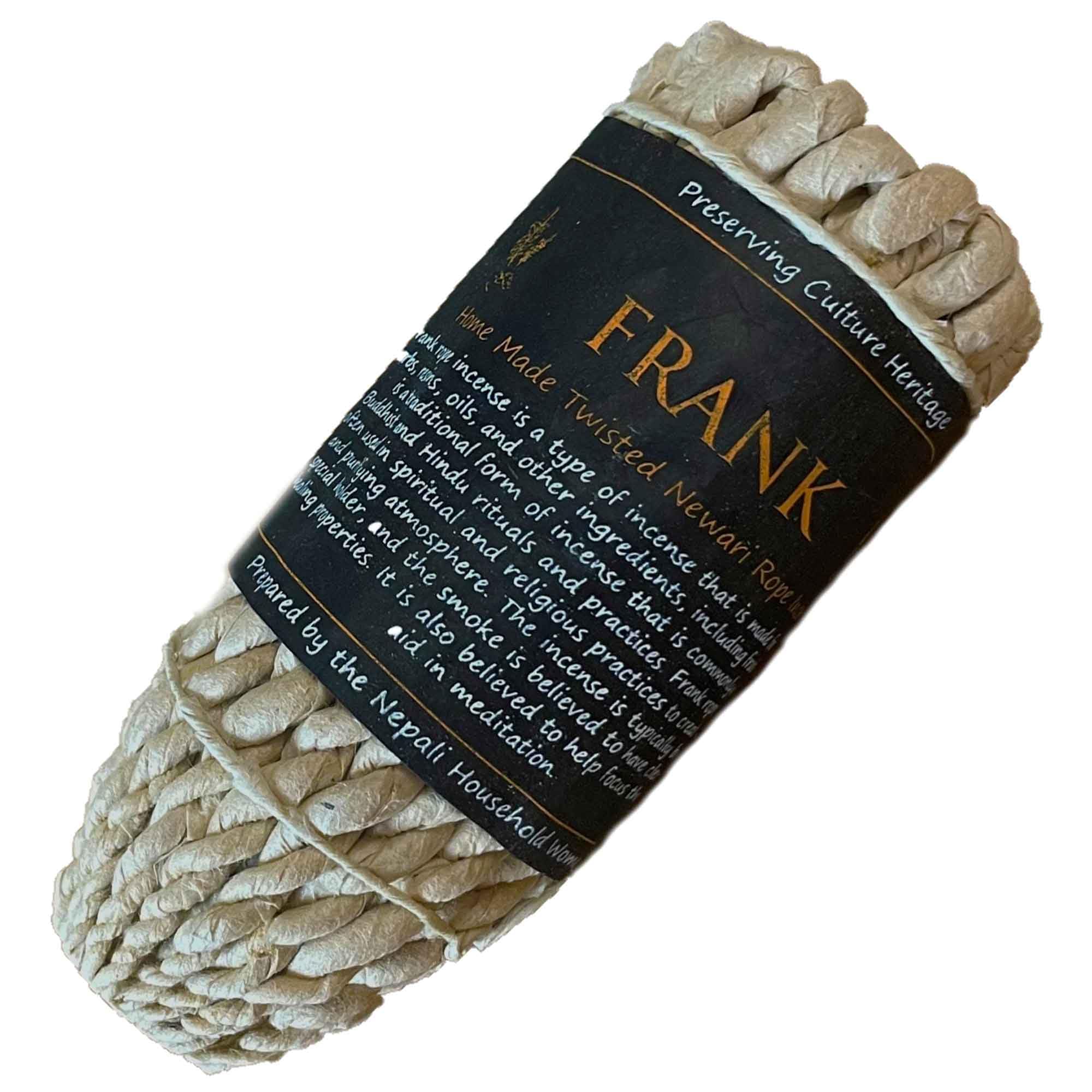 Himalayan Herbal Incense Rope, Traditional Handmade Temple Rope Incense, Natural Aromatic (Frankinsence Rope Incense)