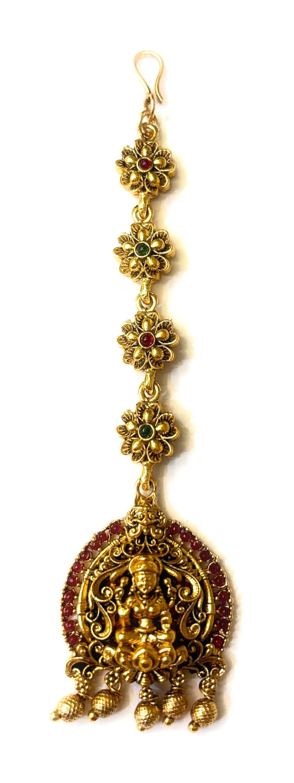 Maang Tika for Girls/Women Traditional Lakshmi with Pearls Lotus Maang Tika/Baitalmane/Gold Plated South IndianTemple Jewelry Goddess Laxmi Maang Tikka for Girls & Women (B0D462VQ69) Amazon Price History, Amazon Price Tracker