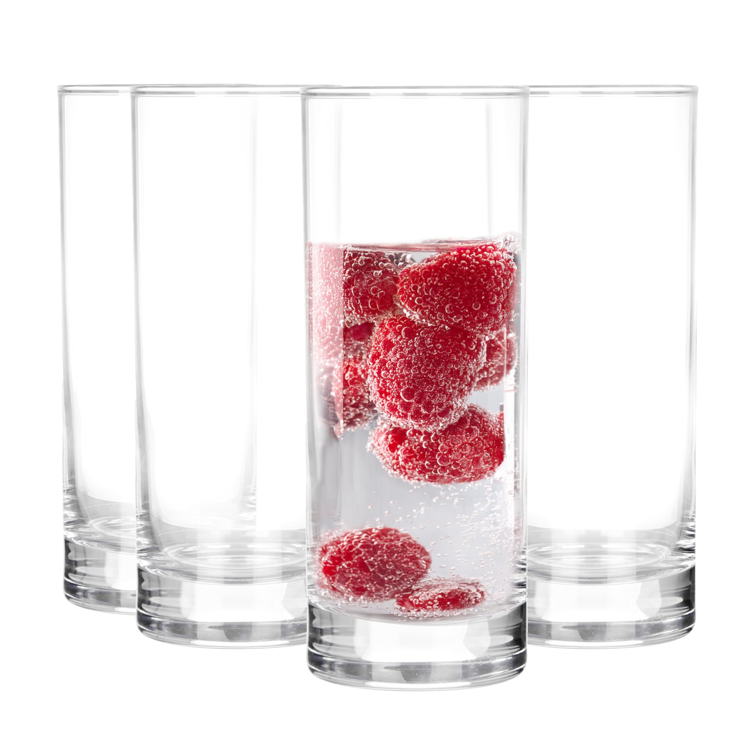 Glasmark KROSNO 1992 Drinking Glasses Set Long Drink Glasses 4-Piece 340 ml Water Glasses Juice Glasses Cocktail Glasses Juice Water Glass with Thick Bottom Dishwasher Safe
