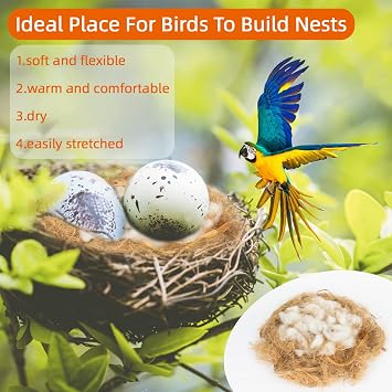 Sukh Bird Nesting Material - Bird Nests Bedding Hummingbird Nesting Material Mixing Canary Nesting Material Finch Nesting Material Parakeet Nesting Materials for Cage,Gardens,Tree Trunks (2)