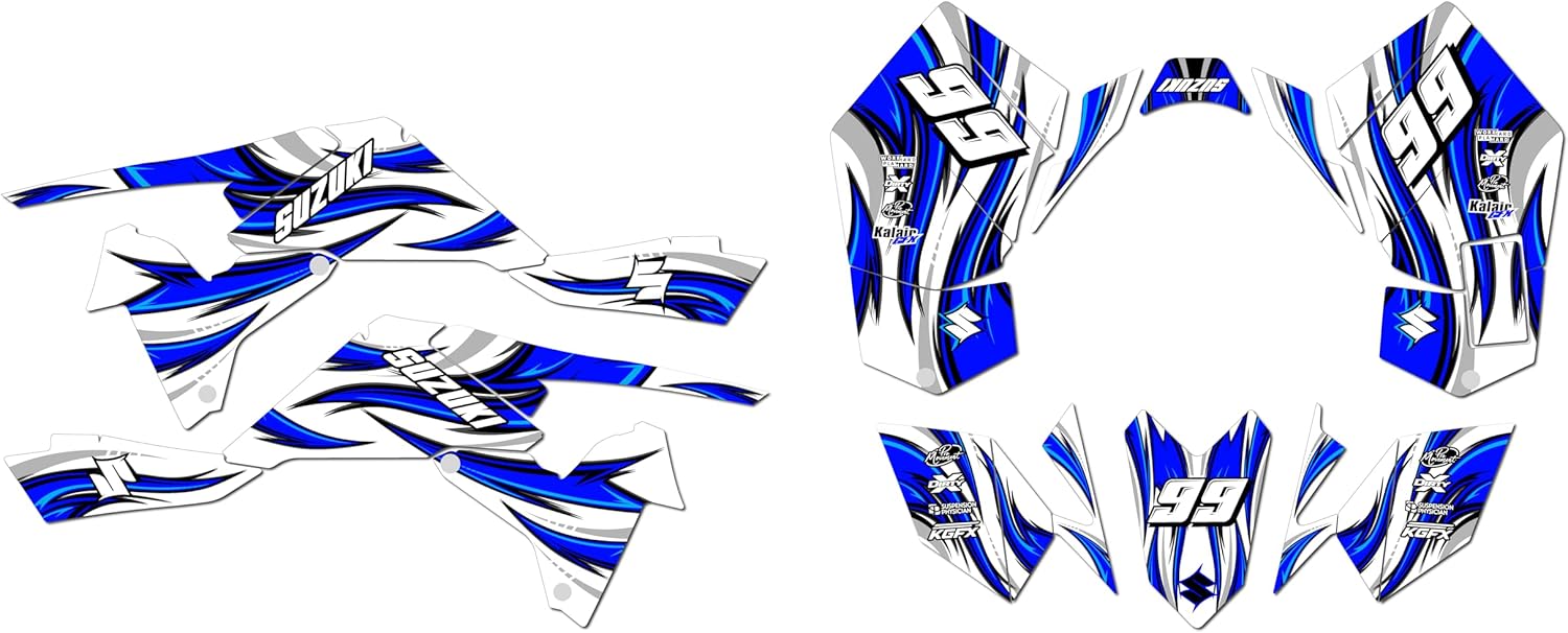 Graphics Kit for Suzuki LTR 450 (2006-2011) Swift Series Blue 16 Mil- ATV UTV Custom Racing Graphics Stickers Decals Kit, no-plastics
