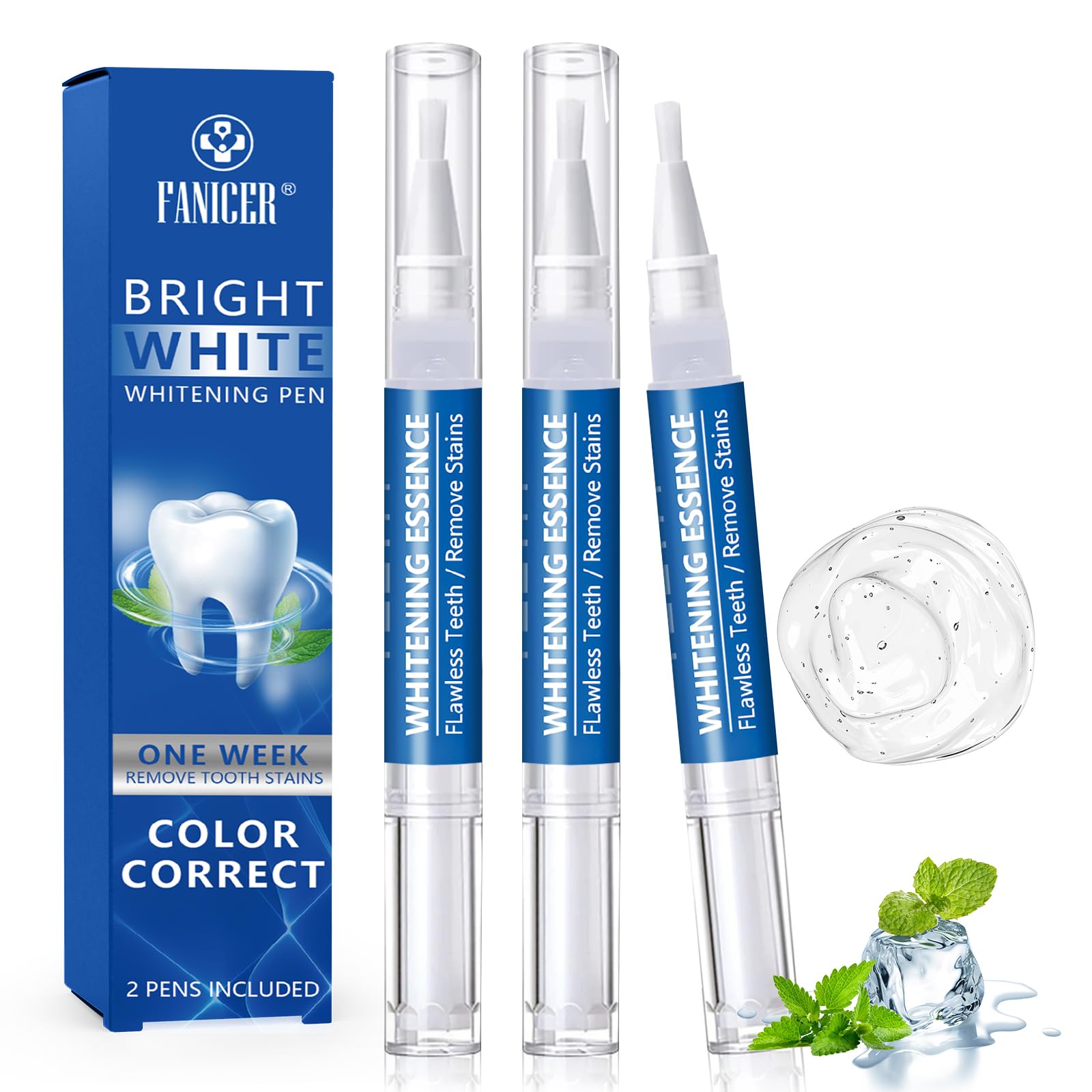 3 Pezzi Penna Sbiancante Denti,Penne Gel Sbiancante per Denti Bianchi,Penna Sbiancantes Dentis Professionale,Rimuove le Macchie Superficiali,Sbiancamento rapido,Facile da Usare