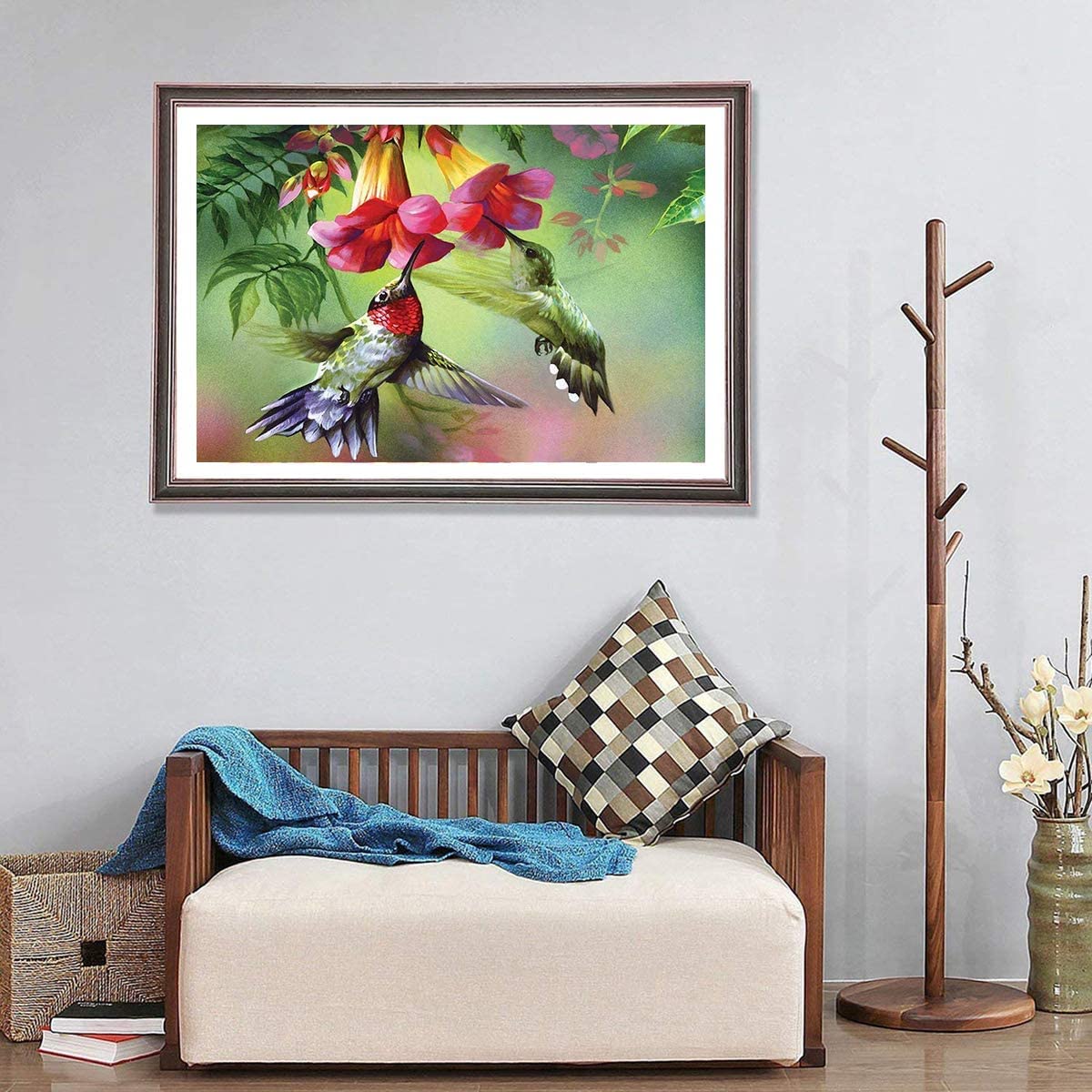 AIRDEA Gatto Diamond Painting, Fiore colorato Diamond Painting Kit Completo, Diamantini Crystal