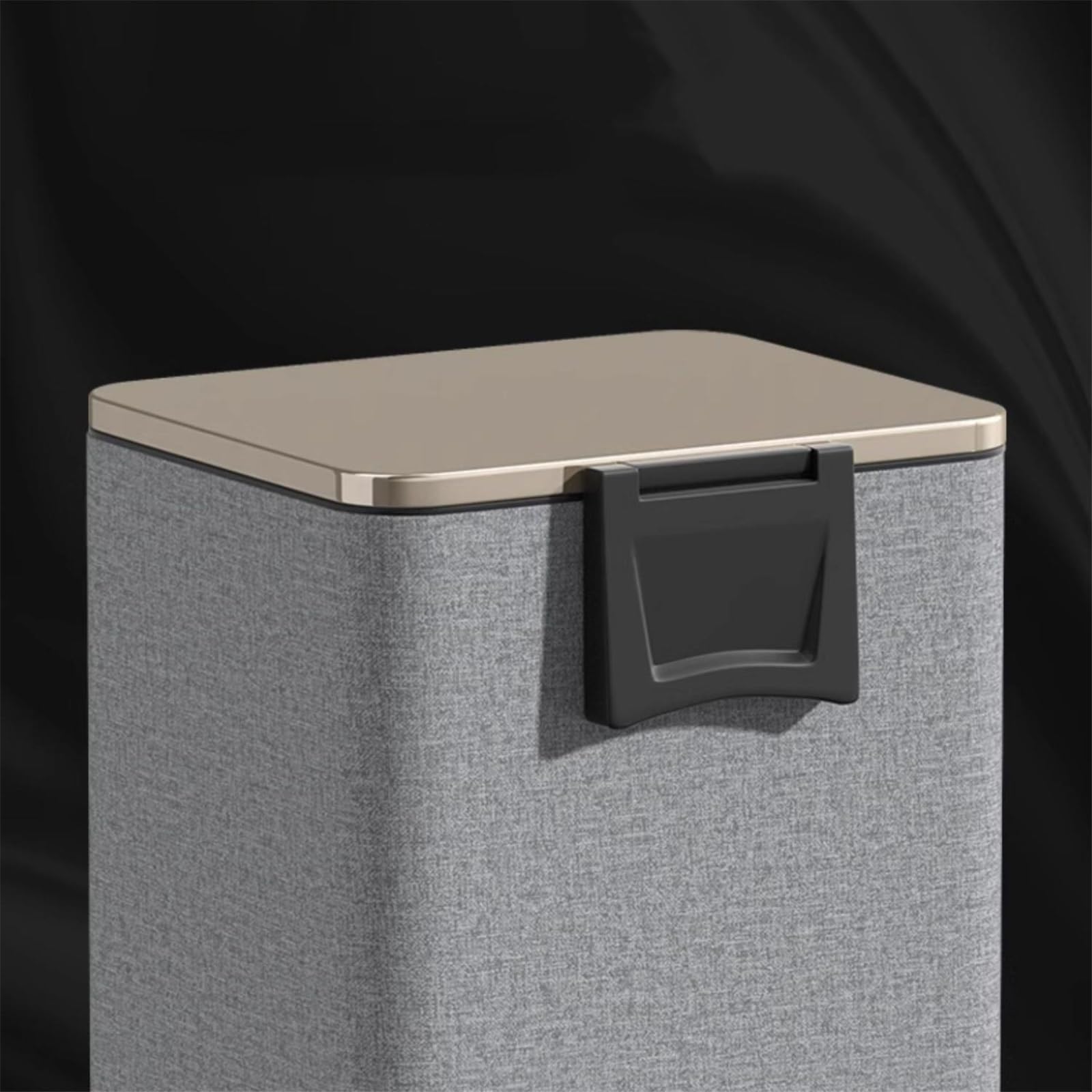 Interior Papelera de oficina con pedal - Acero inoxidable, acabado elegante contenedor de basura(Negro,Pequeño)