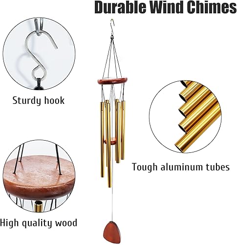 Miniatura 6 de kathson Campanillas de viento clásicas para exteriores, campanillas de viento conmemorativas para la pérdida de un ser querido, campanillas de