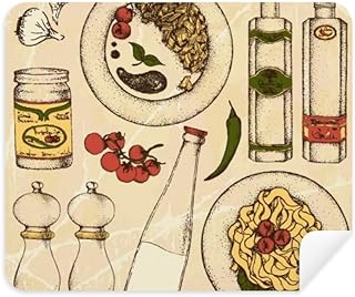 Italy Resident Diet Illustration Cleaning Cloth Screen Cleaner 2pcs Suede Fabric