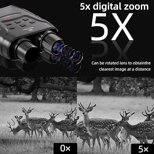 Miniatura 4 de Binoculares de visión nocturna 1080P y 3.5 pulgadas, gafas digitales de visión nocturna infrarroja para adultos, zoom 5X, nivel de brillo 7, noche y