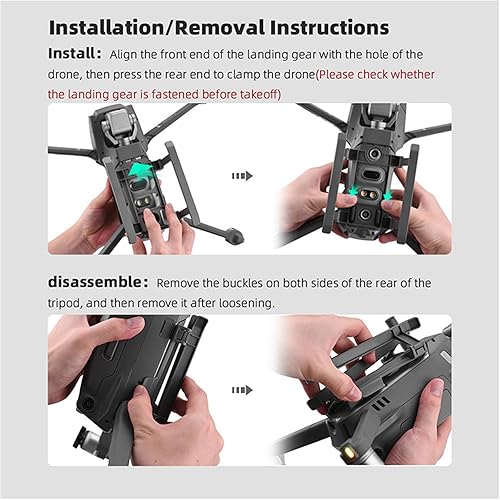 Miniatura 8 de Avión plegable tren de aterrizaje para DJI Mavic 2 PROMavic 2 zoom liberación rápida aumentar 1.299 in pierna soporte extendido protector cámara