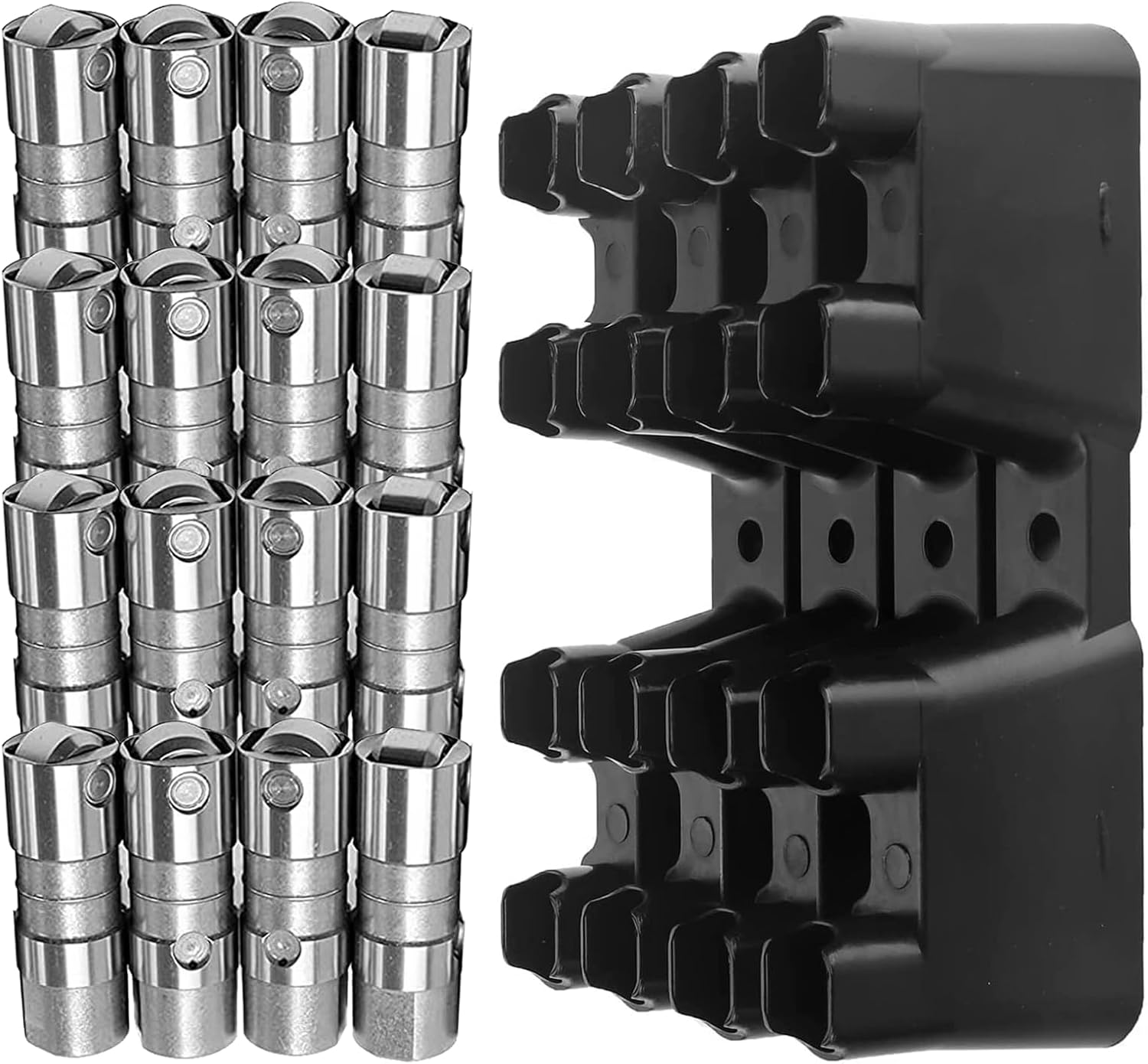 16PCS LS7 Hydraulic Roller Lifters with 4 Guides Tray Set, Valve Lifters Compatible with Chevy LS1 LS2 LS3 LS6 LS7 LQ4 LQ9 LM7 4.8 5.3 5.7 6.0 Engines, Replace 12499225 12680871 HL124