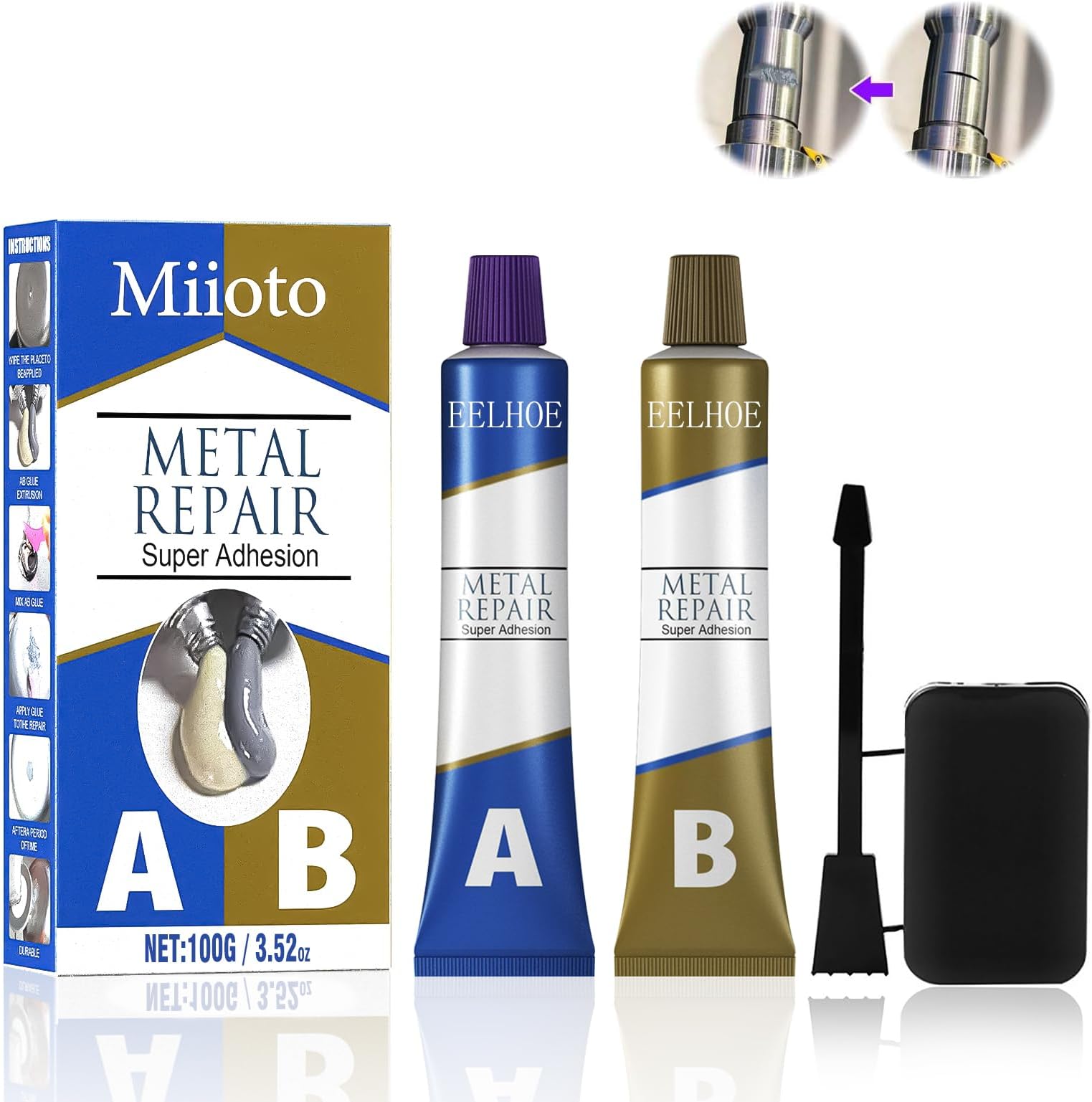 100g Metal Glue High Strength Bonds Metal to metal, High Strength Adhesive for Stainless Steel, Plastics, Heat Resistant Repair Paste