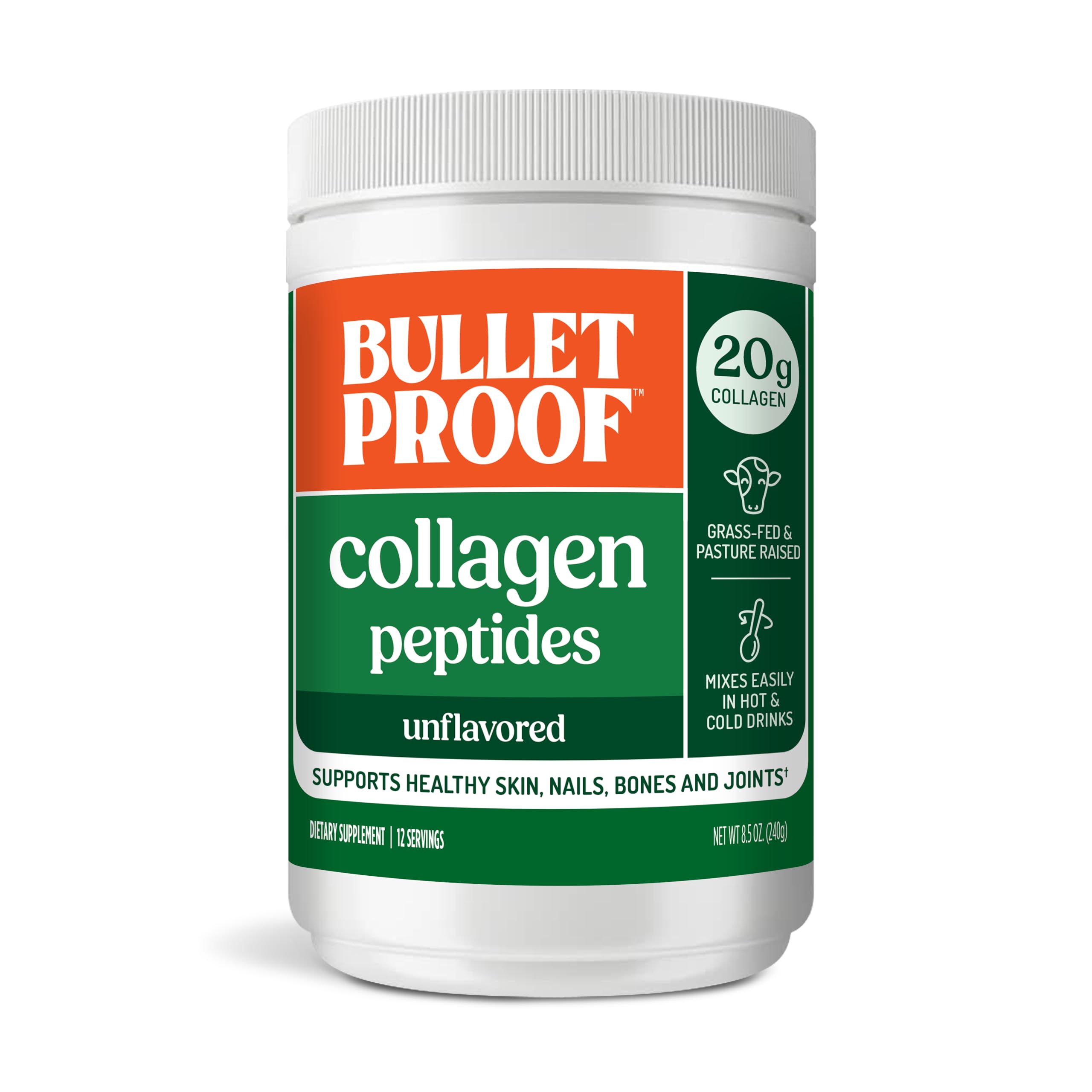 Bulletproof Collagen 18g Protein Powder, 8.5 oz, Unflavored