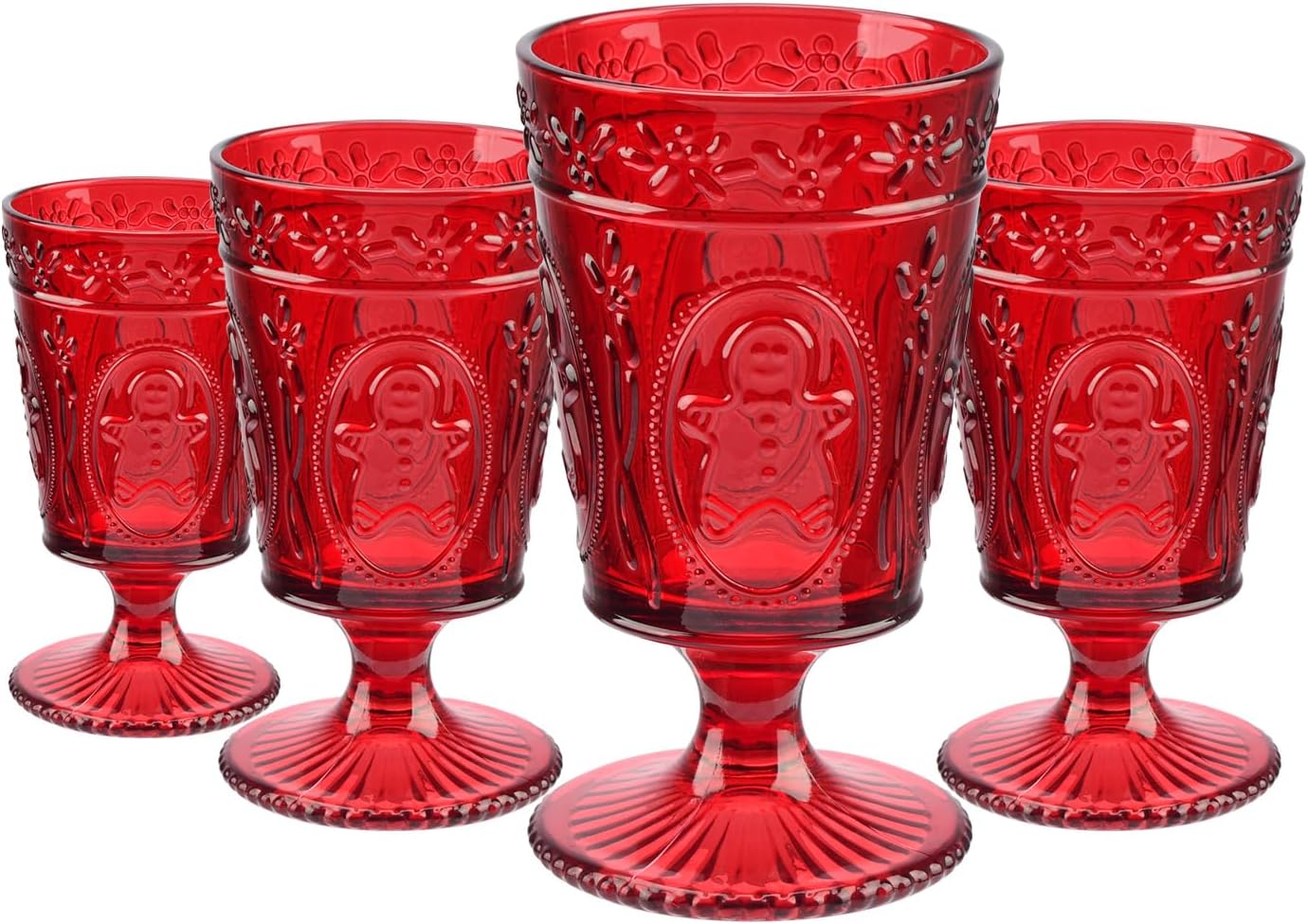 Godinger Dublin Red Crystal Iced Beverage Glasses, Set of