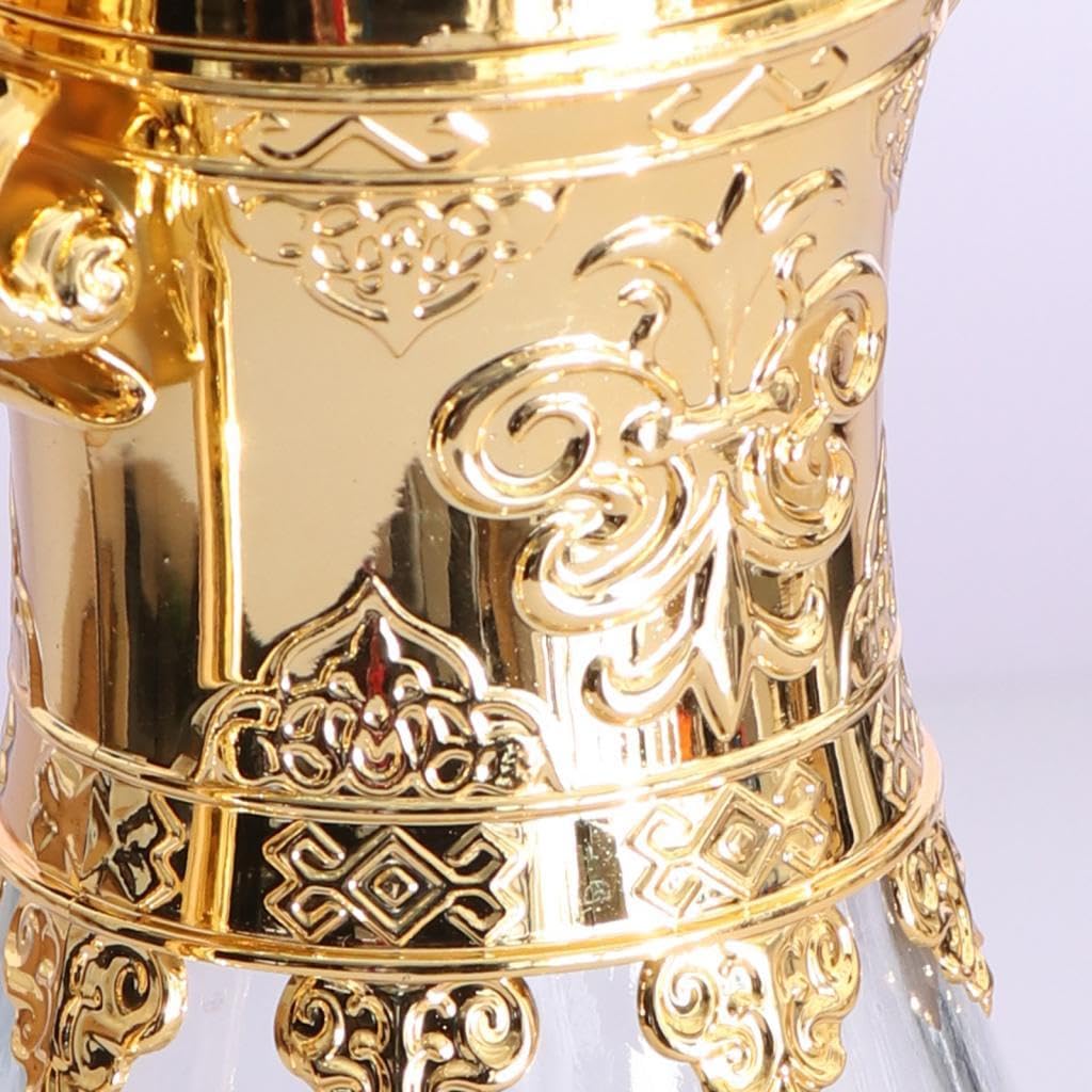 Gralara Coffee Tea Pot Glas Teekanne Kaffeekaraffe Teekessel mit Exotischem Muster Und Einfach zu Reinigen für Haushalt Büro Party Restaurant Camping Reisen, Gold