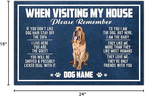 Miniatura 3 de Felpudo de Bloodhound When Visiting My House Please Remember - Tapetes personalizados para puerta, decoración al aire libre, entrada a casa, porche,