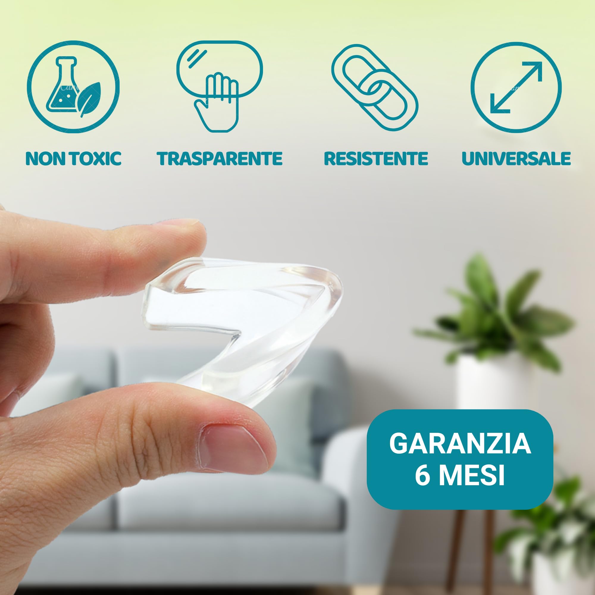 Paraspigoli Bambini Gomma Adesivo Acrilico EXTRA STRONG - Para Spigoli Bimbi Trasparenti Kit Sicurezza