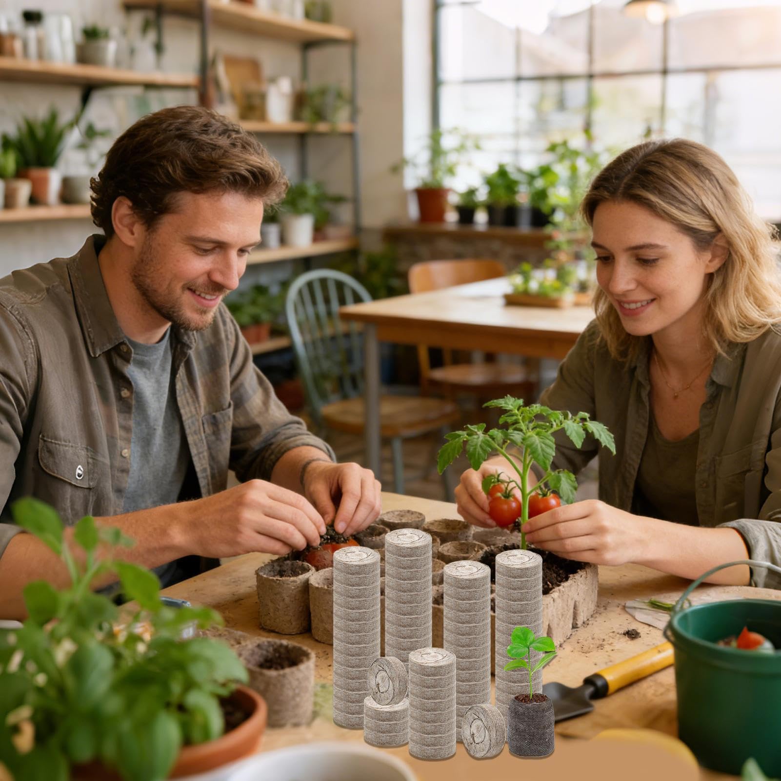 Tierra Vegetal | 100 Unidades Abono Orgánico,30 mm Sustrato Orgánico de Turba para Plantas de Interior | para Exterior, Hortalizas, Flores, Árboles, Cactus, Orquídeas, Bonsái, Monstera