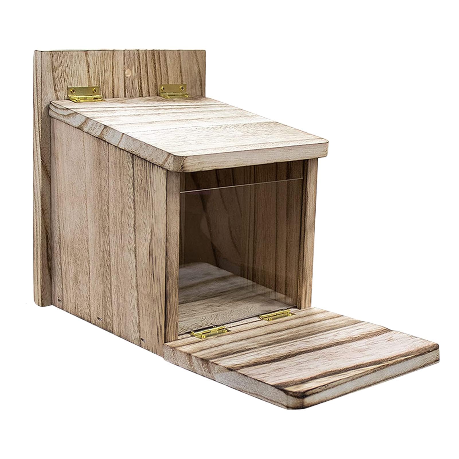 Eichhörnchen-Futterstation aus Holz, Eichhörnchen-Futterbox, Vogelfutterstationen for den Außenbereich – Multifunktionales Haustierzubehör for Bäume, Garten, Hof
