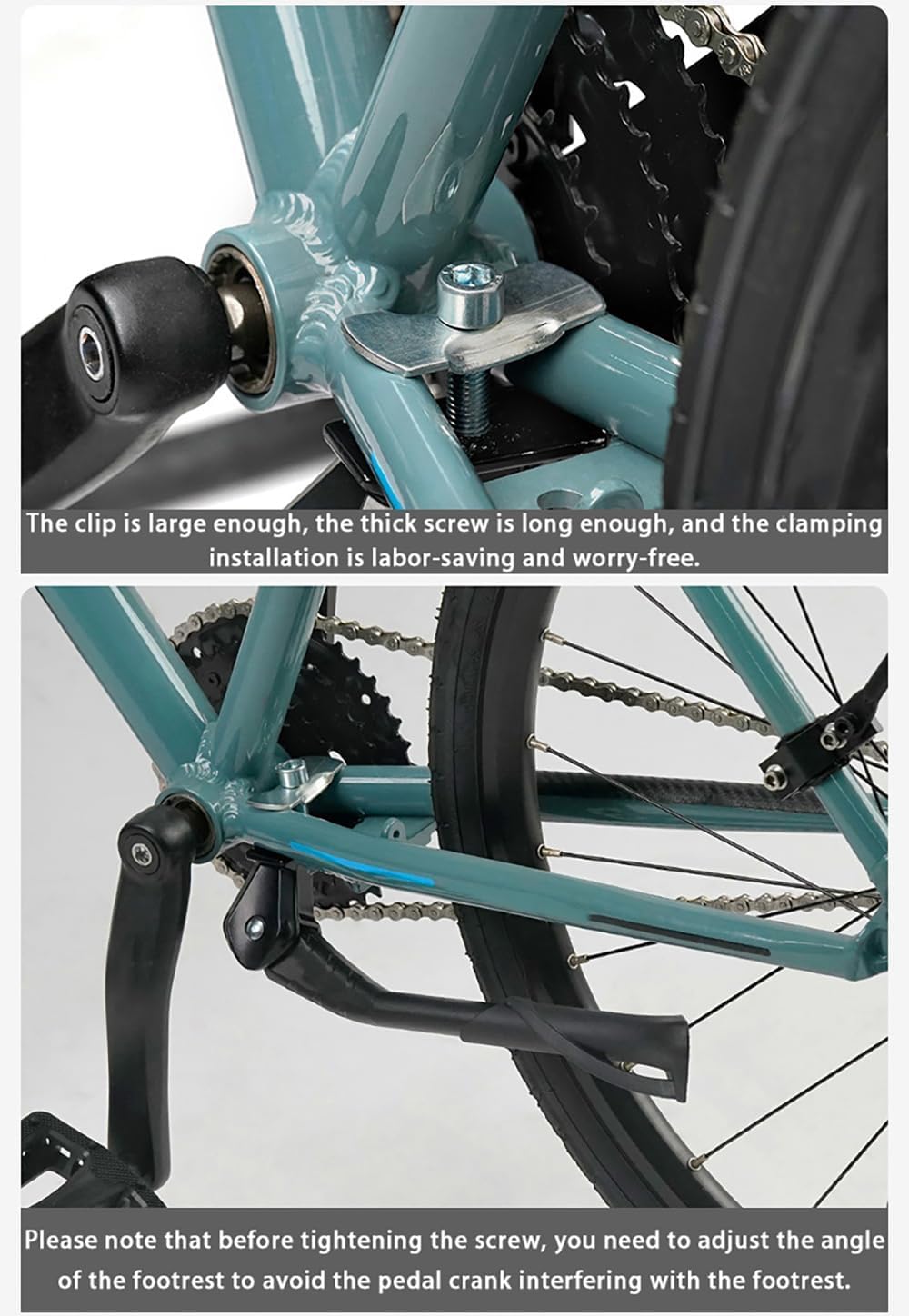 Bike Kickstand for Specialized Sirrus Elite Sirrus Sport Sirrus X SL7 SL7 Comp Status, Aluminum Adjustable Kickstand Foot Side Stand Suppor Rear Side Bicycle Stand with Non-Slip Rubber Foot