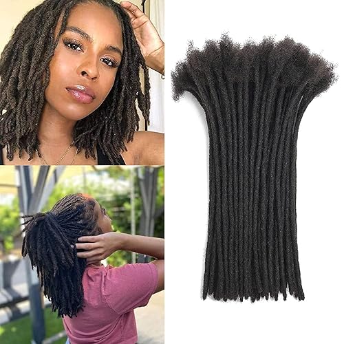 Miniatura 7 de Afro Kinkys - Extensiones de cabello humano a granel para extensiones de rastas de 8 pulgadas, 1.06 oz, color negro natural, cabello humano trenzado