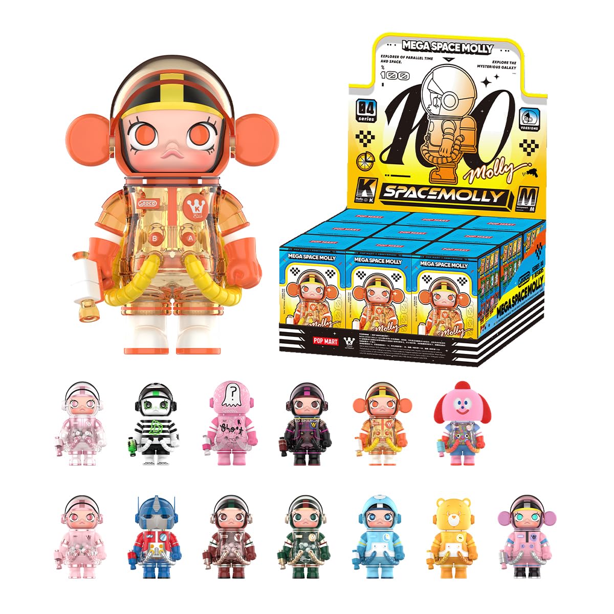 POP MART MEGA SPACE MOLLY 100% Series4 Whole Set Articulated Character Premium Design Gifts for Women Fan-Favorite Collectible Toy Art Toy Action Figure