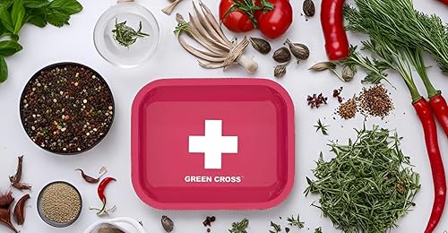 Miniatura 7 de GREEN CROSS Bandeja rodante rosa, bandeja de servir pequeña bandeja de metal para cocina, bordes curvos, superficie lisa, ideal para el hogar y