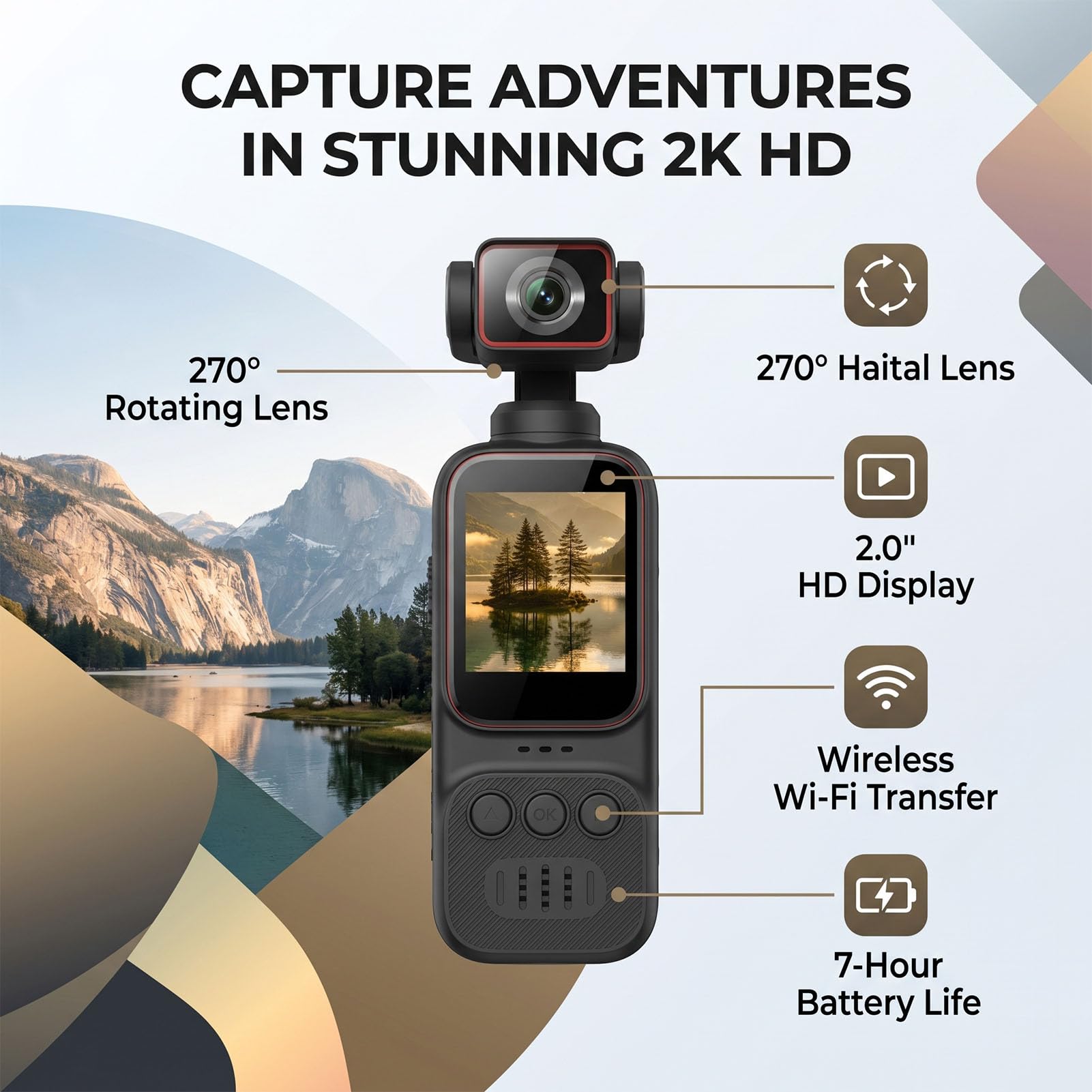 Fotocamera Portatile per Vlogging 4K con Foto da 12 MP