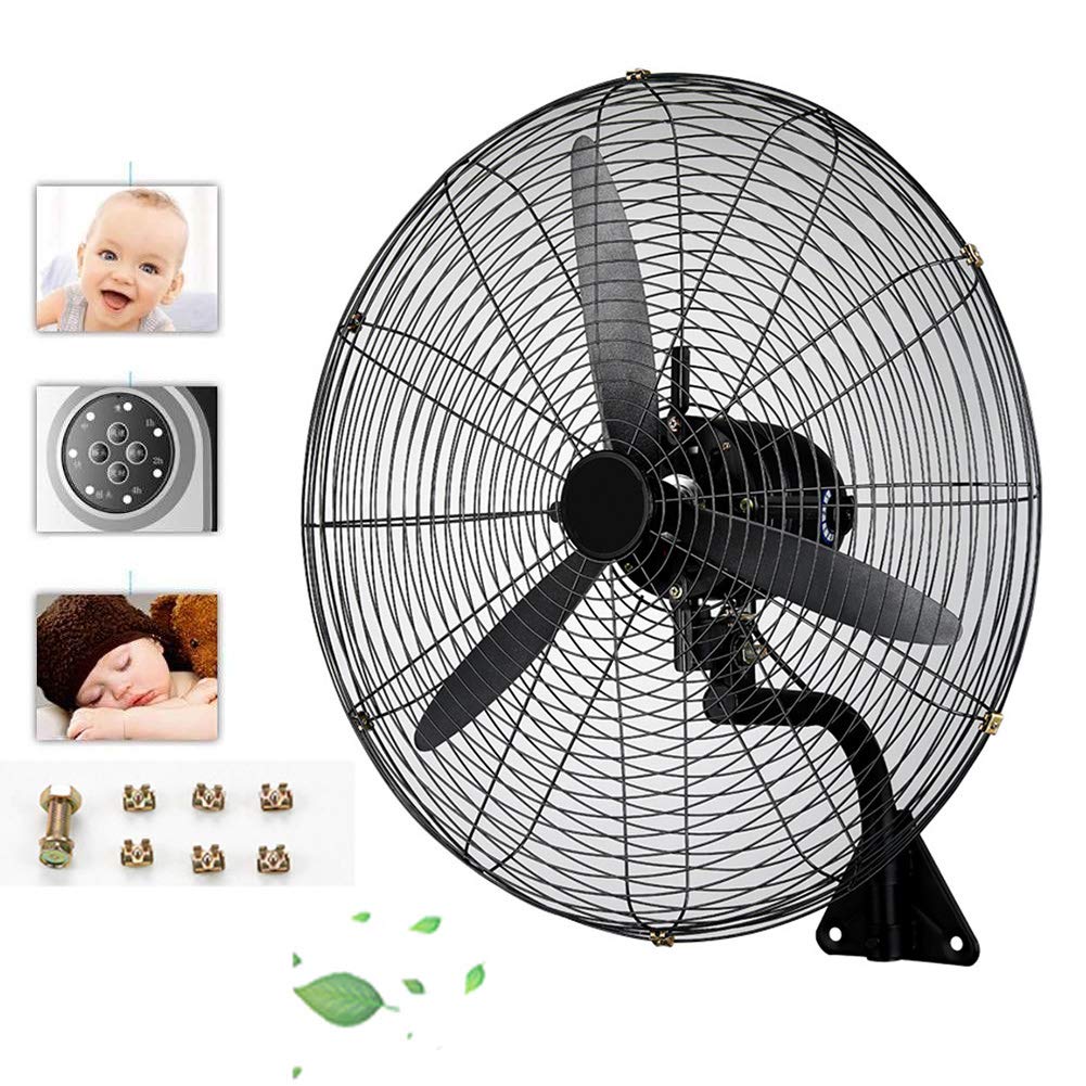 HLILY Ventilador Oscilante De Pared,Ventilador Eléctrico con 3 Velocidad,Ventilador Industrial De Pared Negro,120 °,Ventilador Servicio Pesado para Almacén De Taller De Fábrica (22in-31in)