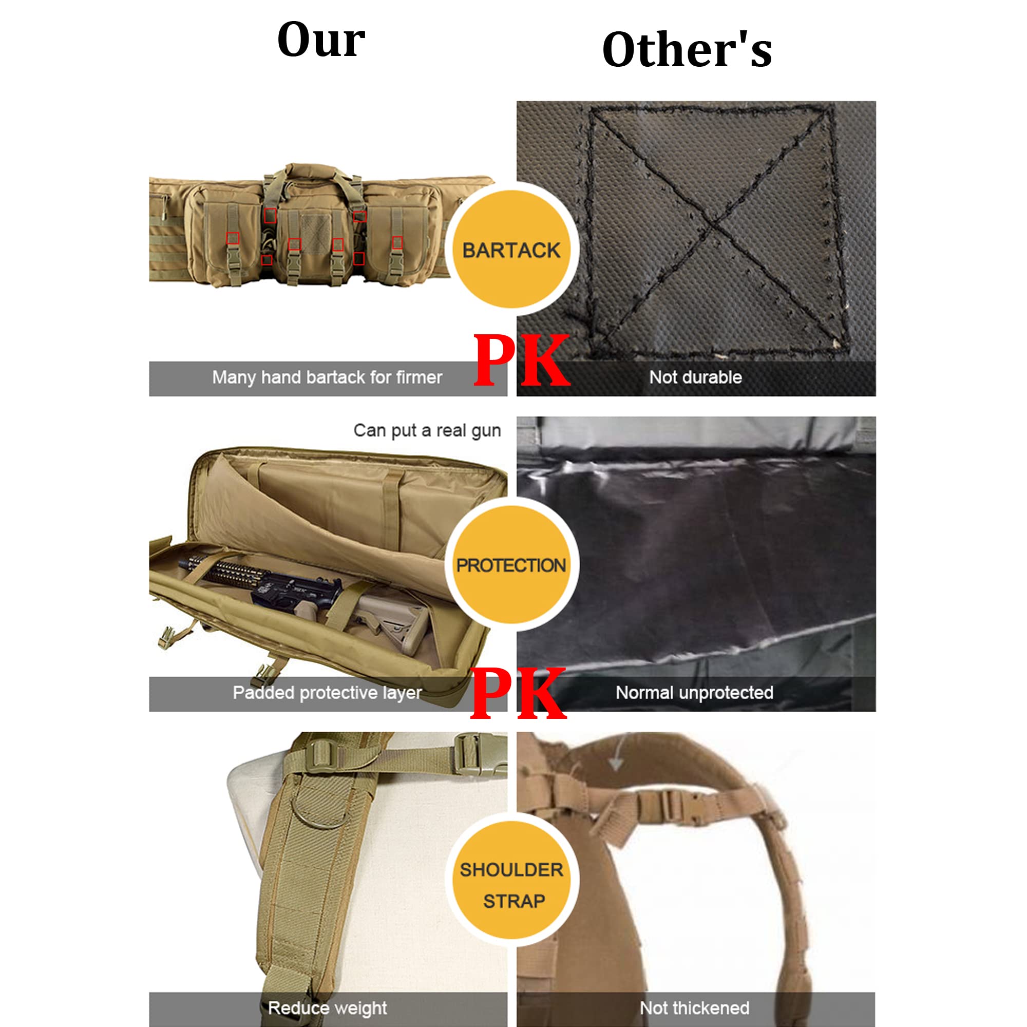 Borsa Doppia per Fucili, Custodia per Fucile Ad Aria Compressa, Borsa per Armi, Sport Fodero per Fucile da Caccia, Custodia Porta Fucili Armi,Zaino per Fucile Tattico per Caccia e Pesca