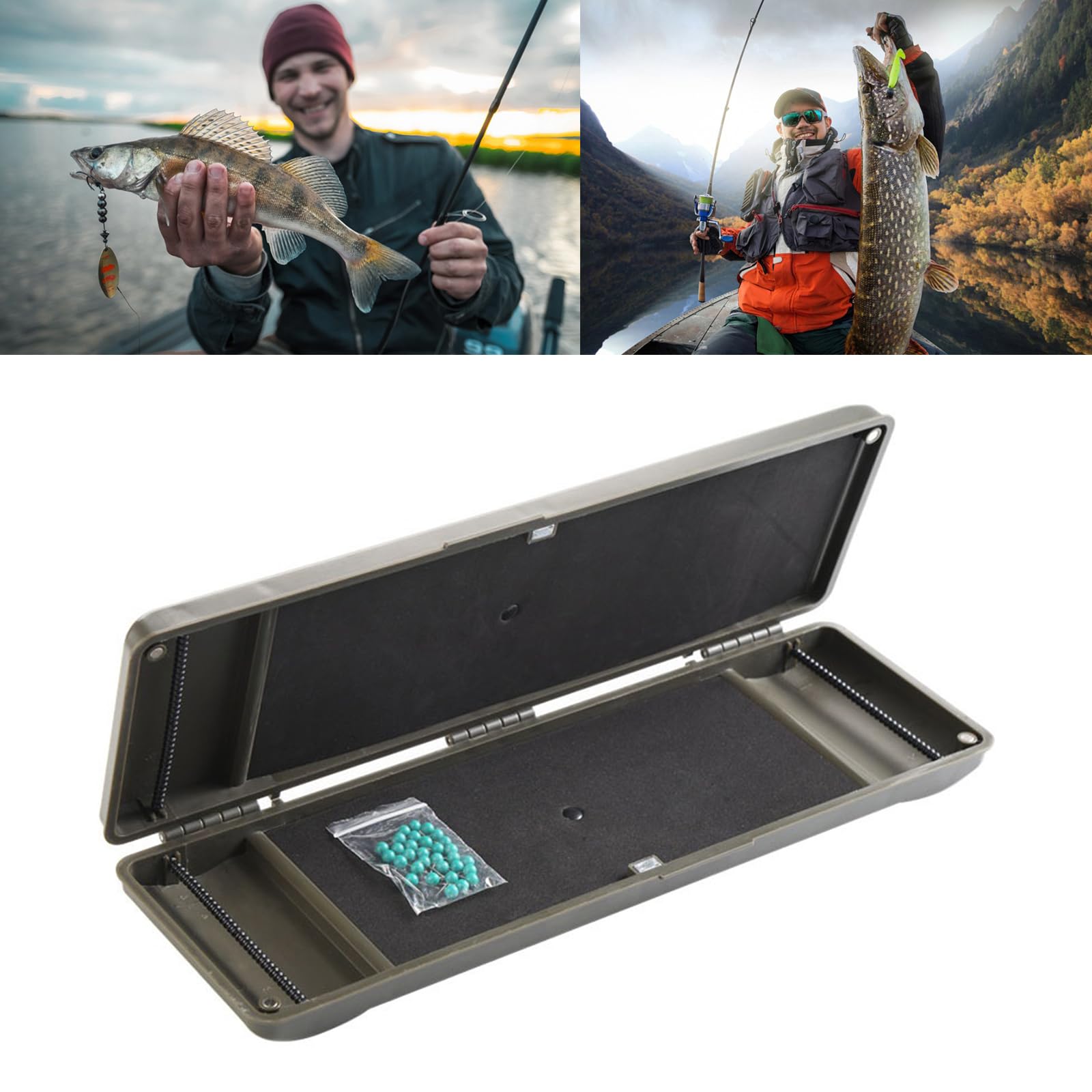 QIEIEI Large Capacity Fishing Line Box with 30 Small Needle Magnetic Fishing Storage Box Waterproof Tackle Organizers