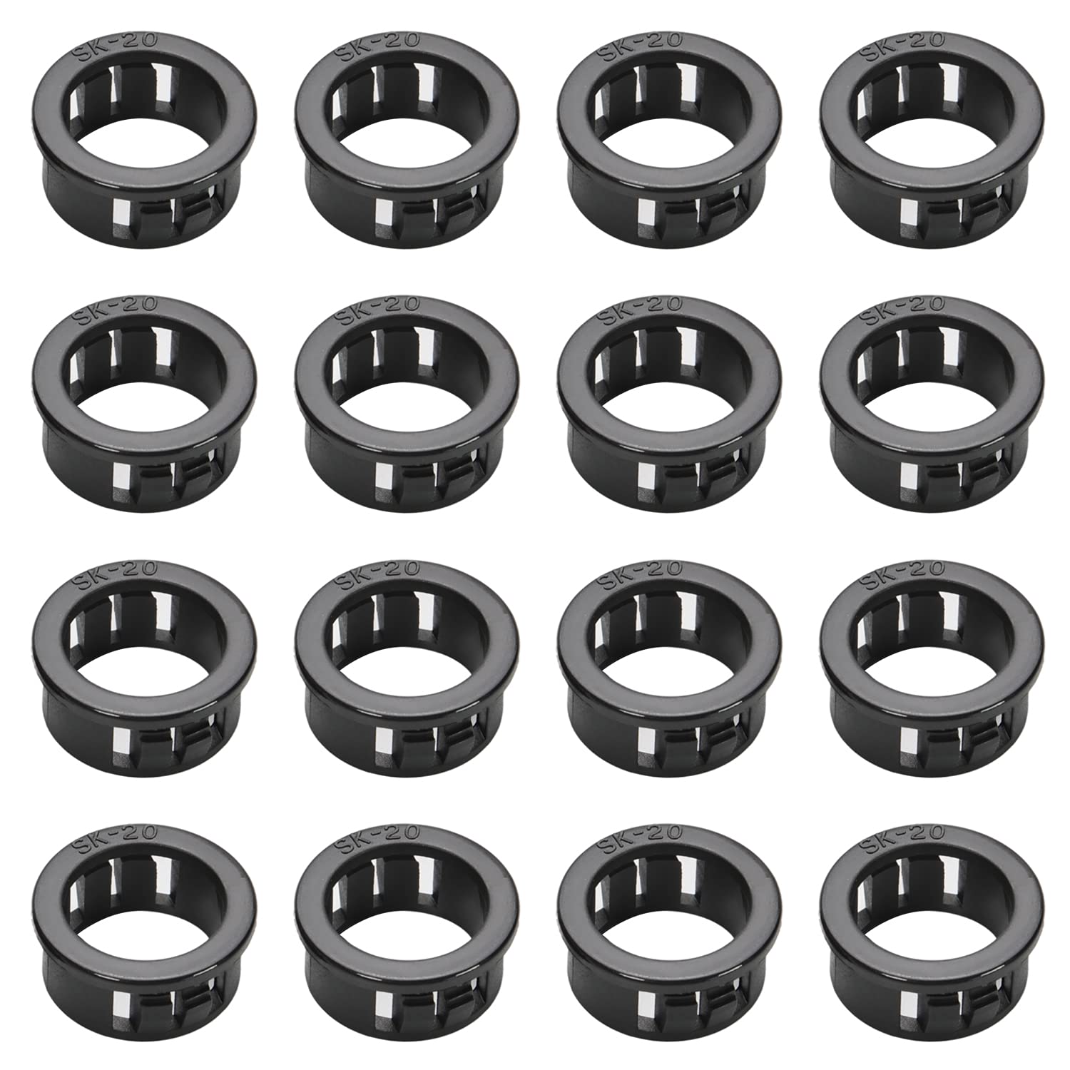 Snapklik.com : 20Pcs Black Snap Bushing 20mm Cable Snap Bushing Grommet ...