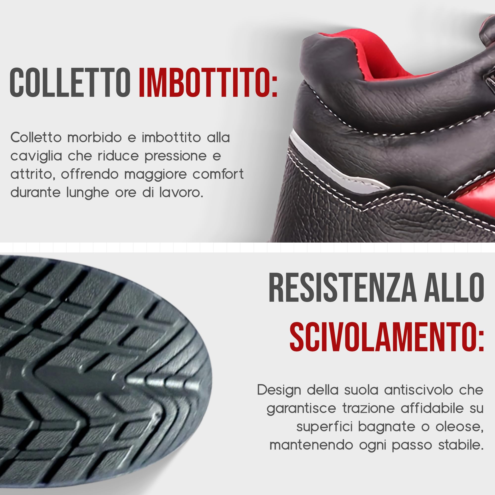 Scarpe Antinfortunistiche Uomo Alte S3- Scarpe Antinfortunistiche Uomo Impermeabile- Esterno in Pelle, Punta in Acciaio, Suola Antiscivolo, Flessibile Scarponi Antinfortunistiche Uomo