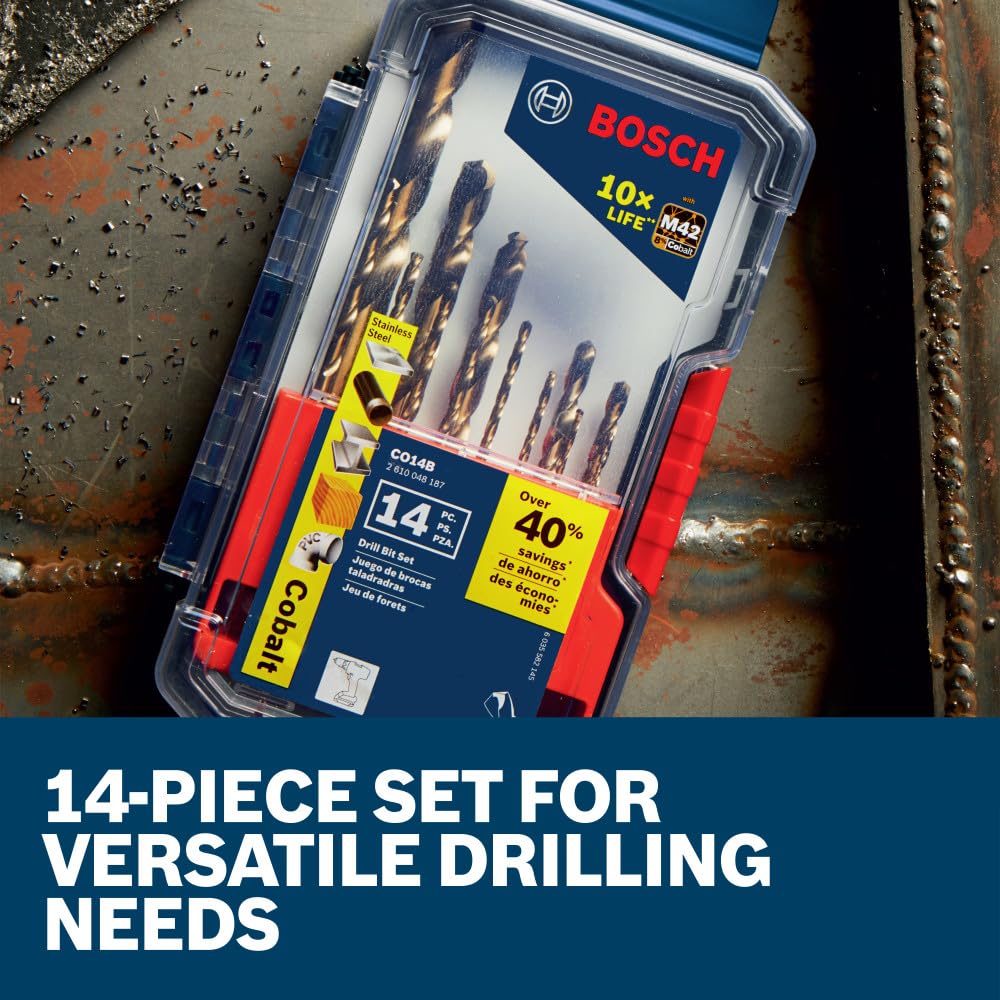 14 pc. Cobalt Drill Bit Set F9692