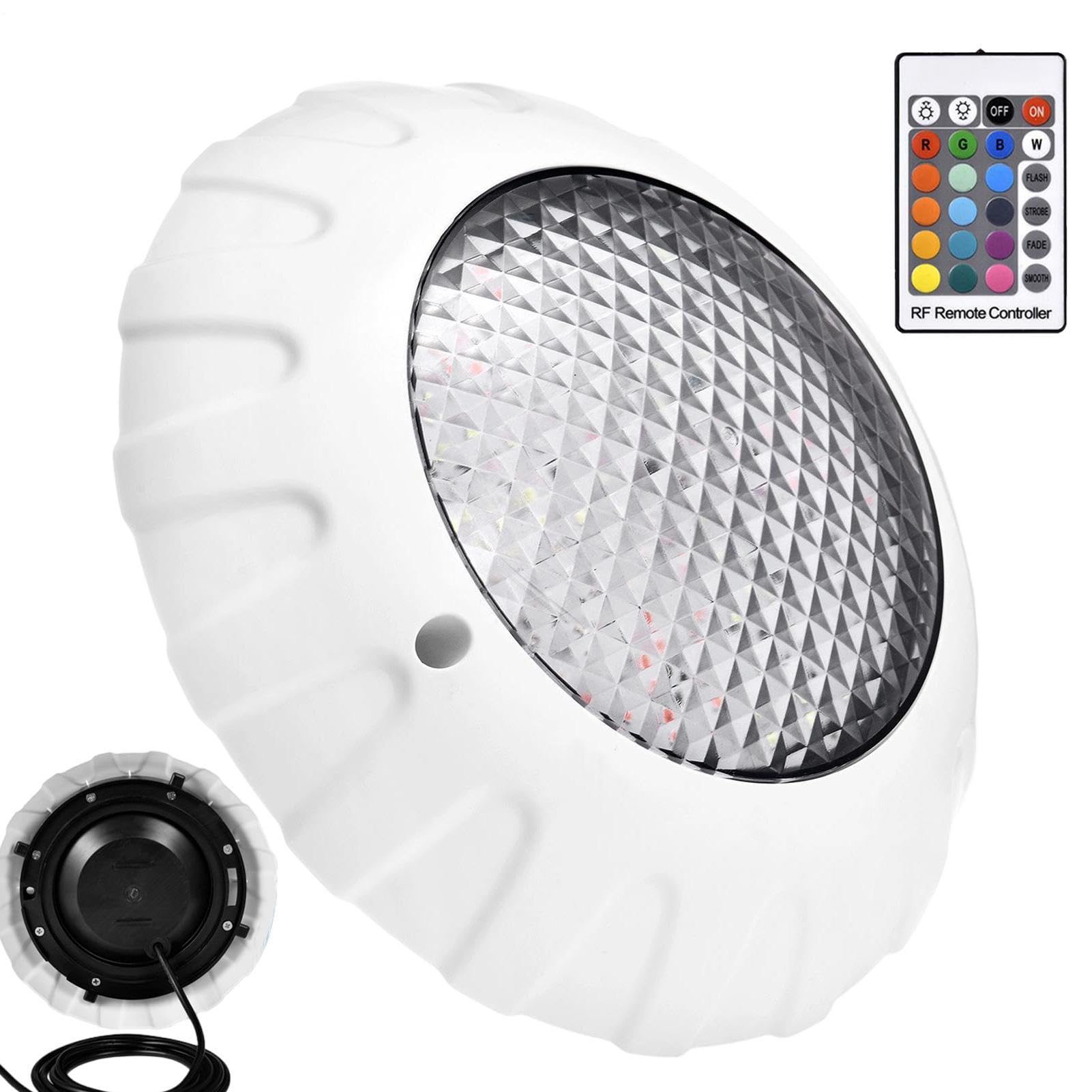 Zatapialne oświetlenie basenowe 38 W RGB 3000LM 6500K IP68 Wodoodporne | Wielokolorowe oświetlenie LED do spa umywalka prysznicowa fontanna ogrodowa kałuża kryta