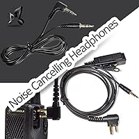 Vista 2 de HYS Auriculares con cancelación de ruido, auriculares con cable sobre el oído, reducción activa delgada de ruido orejeras Negro