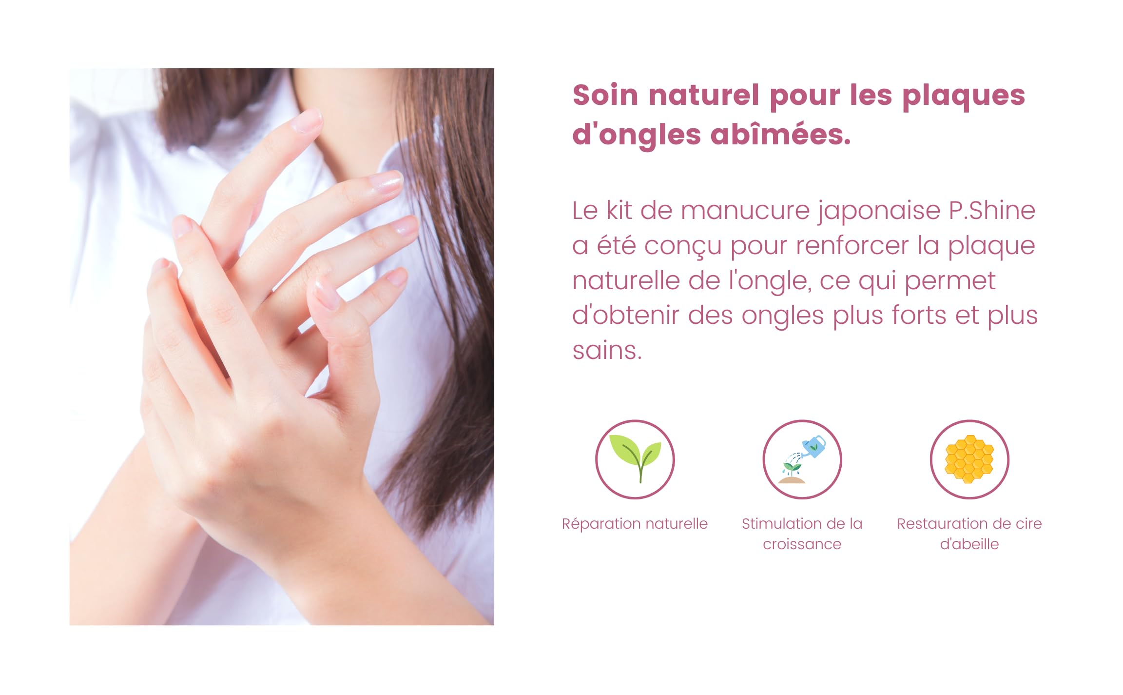 INLAQ® P-SHINE Set de manucure japonais : l'art traditionnel pour une finition brillante et des ongles sains avec des soins des ongles premium et des matériaux naturels