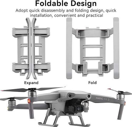 Miniatura 20 de Mini 3 / Mini 3 Pro Tren de aterrizaje: Pierna de extensión de liberación rápida plegable para accesorios de drones DJI Mini 3 Series