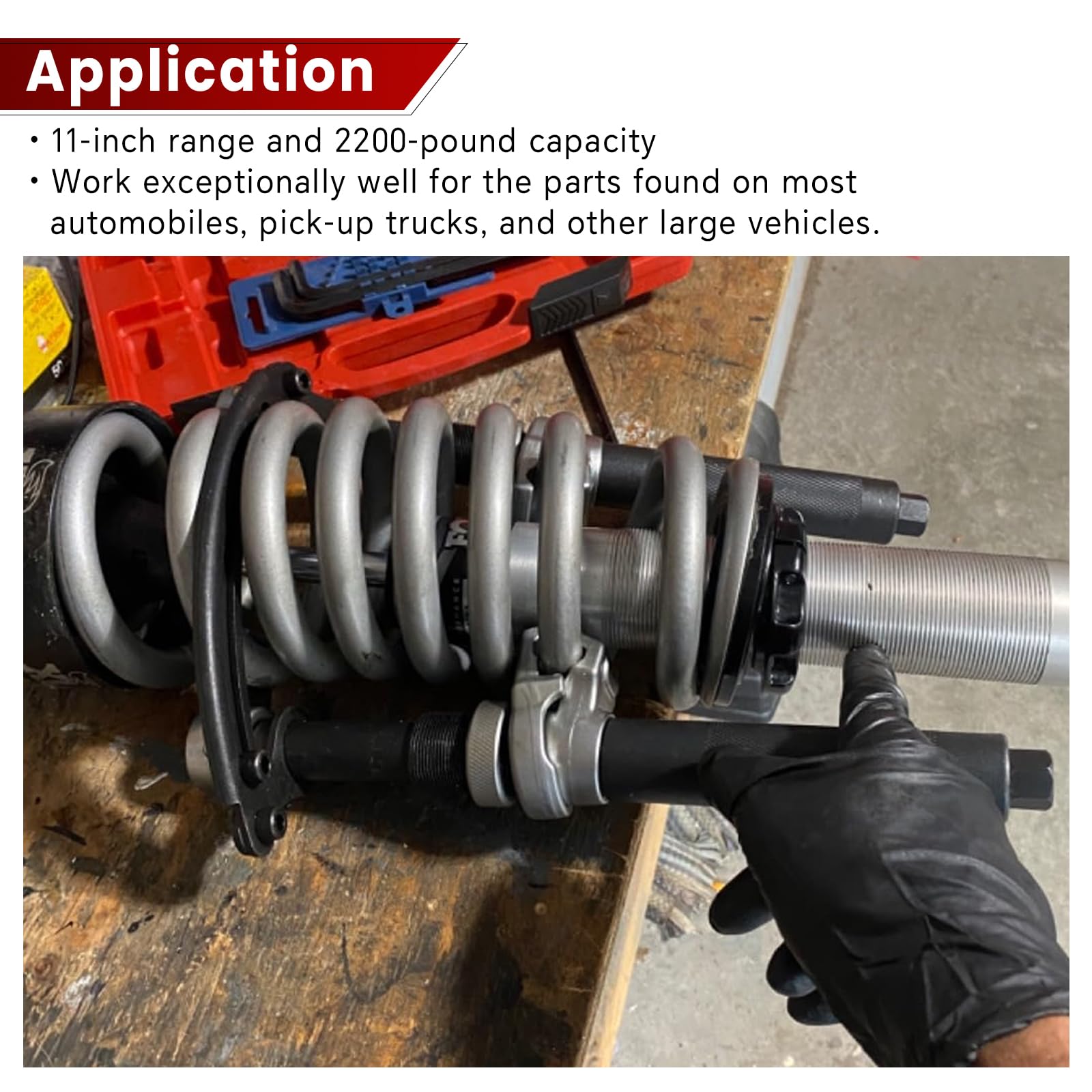 ATPEAM Compresseur de Ressort Amortisseur avec Glissières, Kit Compresseur de Ressort 1,2T pour Voiture avec Support de Sécurité et Boîte à Outils